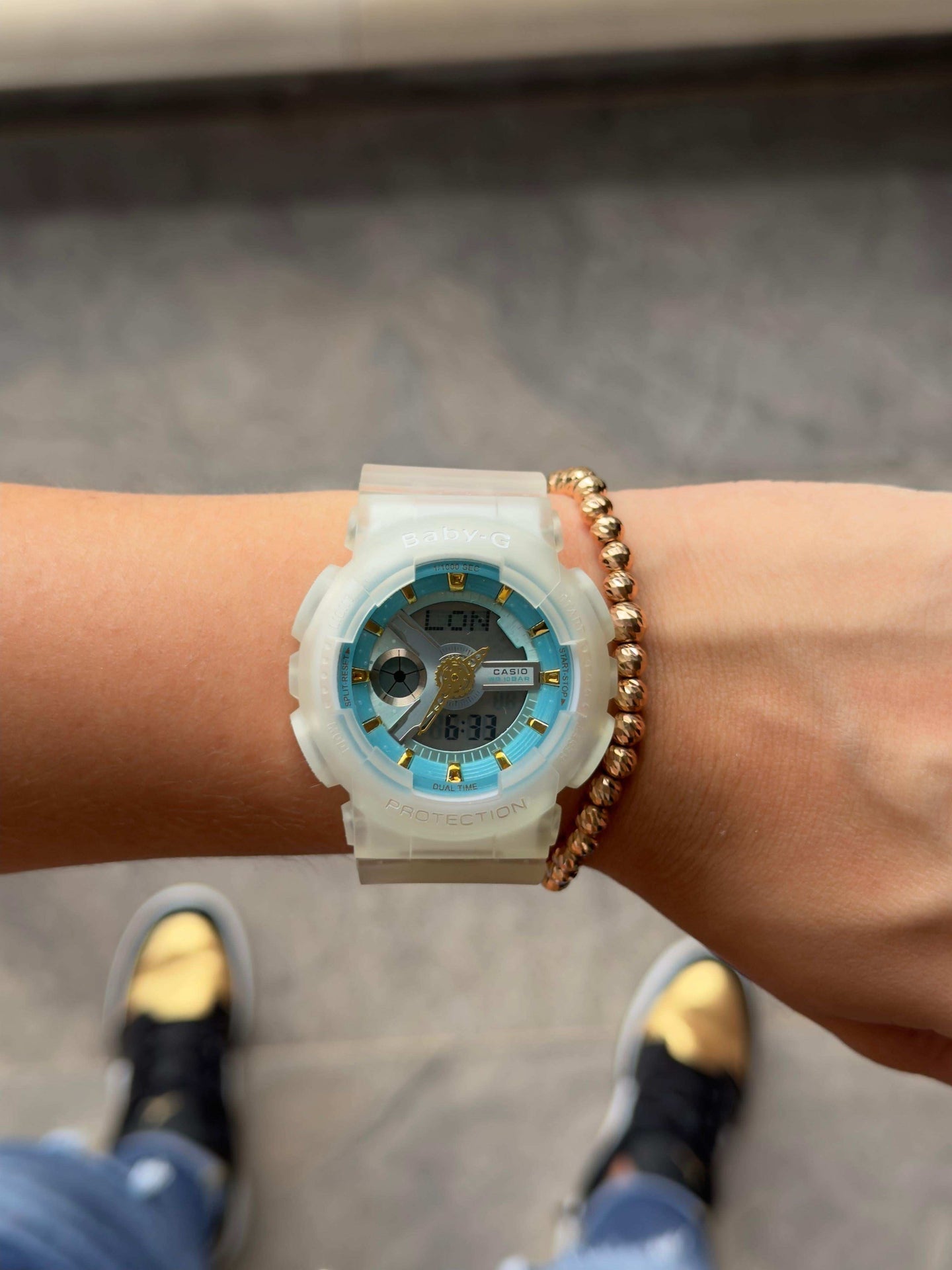 Bby-g BG110 Transparente Tablero Azul/dorado