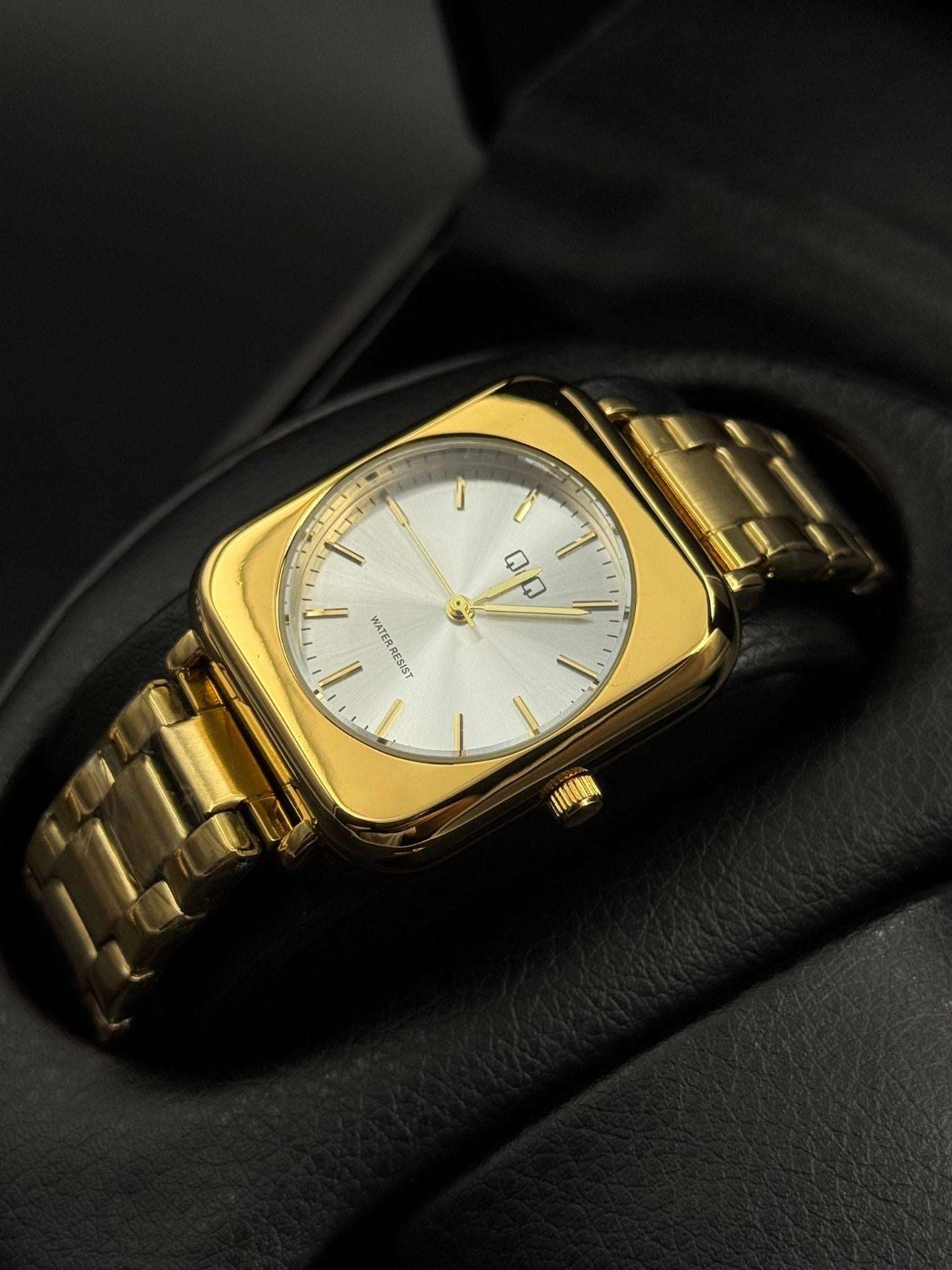 QYQ Mujer Cuadrado Dorado Tablero Plateado