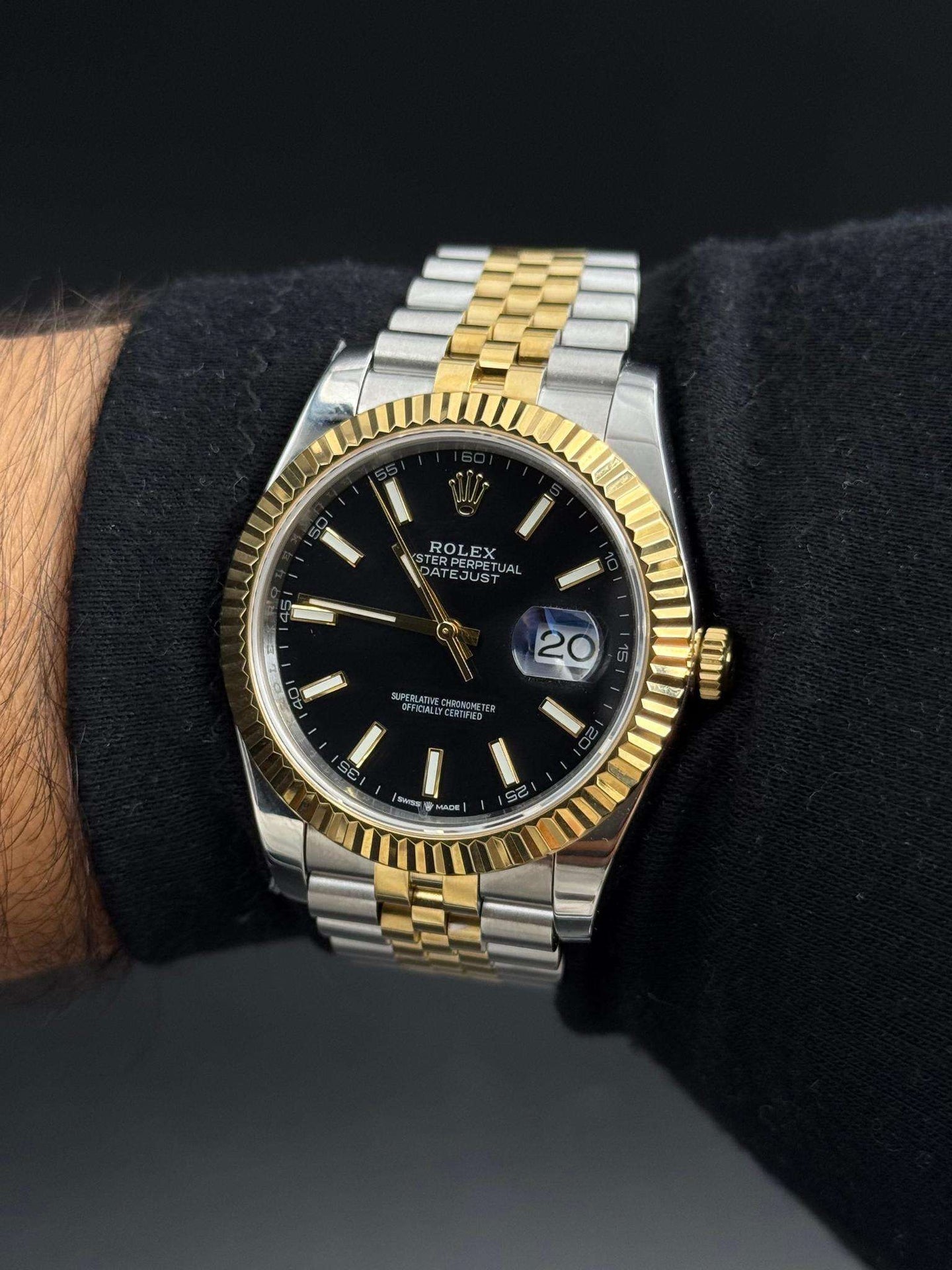 Rlx DateJust Exclusive Bicolor Tablero Negro