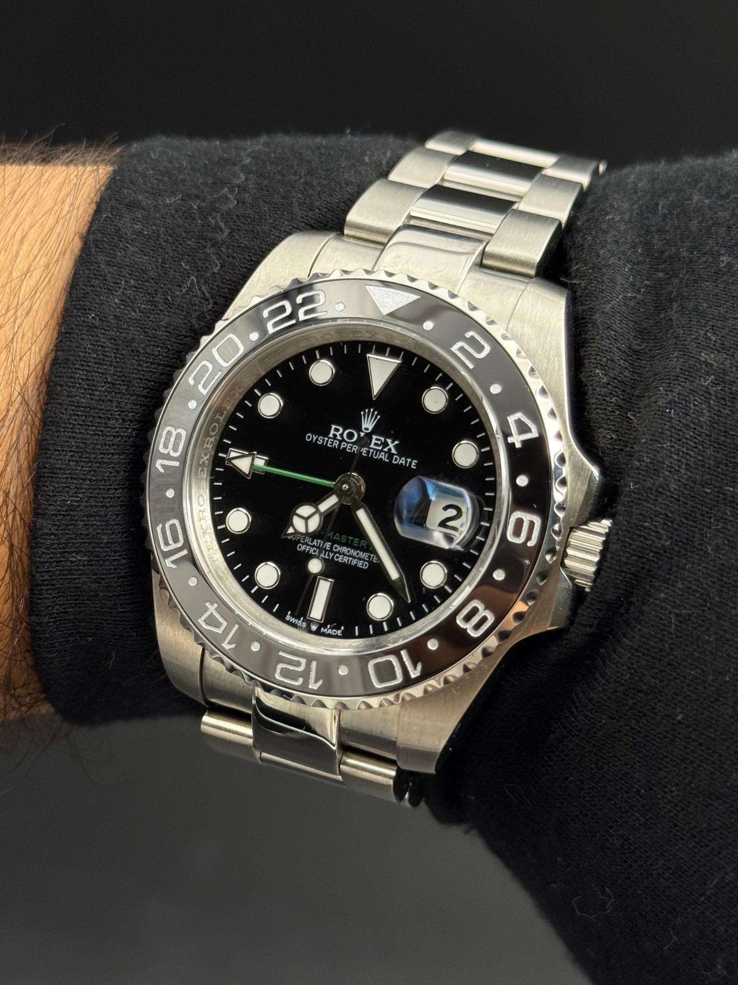 Rlx GMT-MASTER 2 Exclusive Plateado Tablero Negro