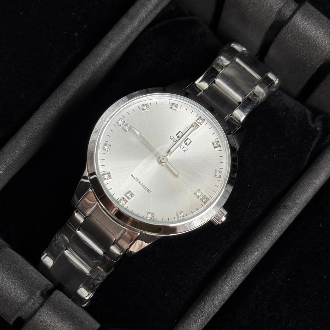 QYQ Mujer Diamond Plateado Tablero Plateado