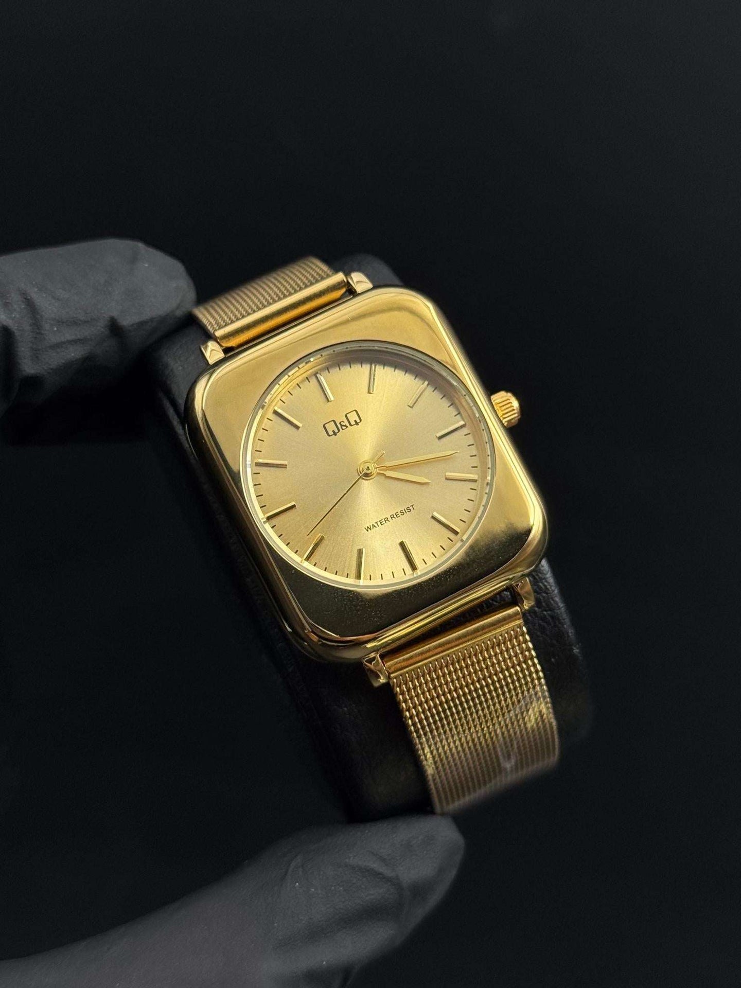 QYQ Mujer Cuadrado Malla Dorado Tablero Dorado