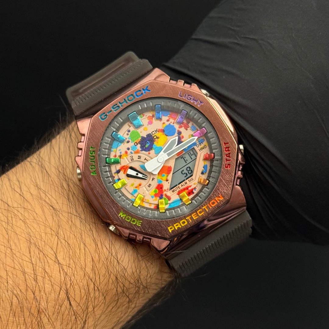 G-Shck Premium Metalico Cafe Tablero Rosado Colores