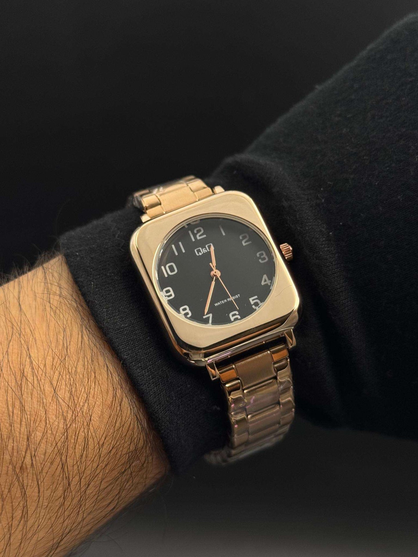 QYQ Mujer Cuadrado Nm Oro Rosa Tablero Negro