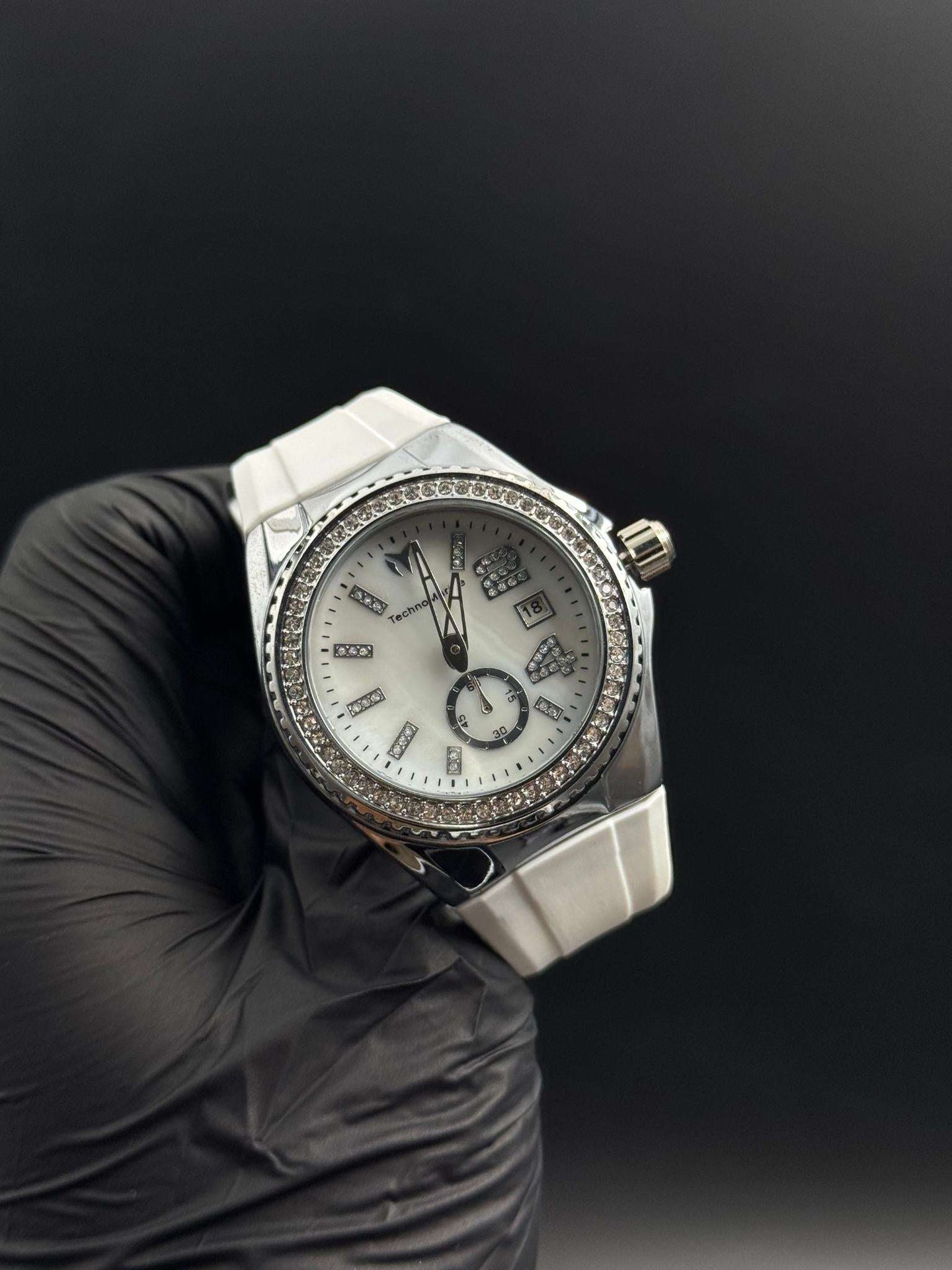 Tchmrnr Monogram 24 Mujer Blanco Tablero Plateado Plateado