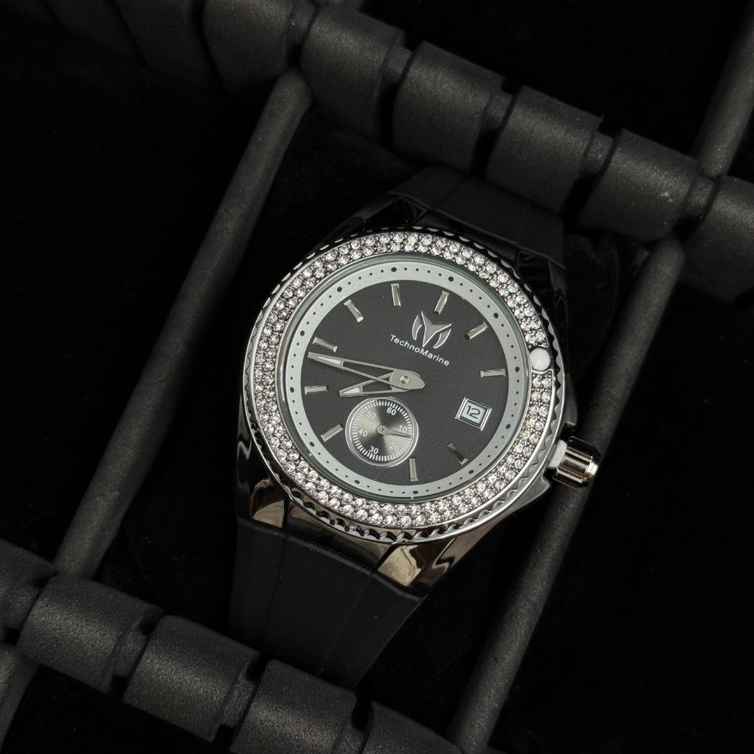 Tchmrn Monogram Mujer Negro Circones Tablero Negro Plateado