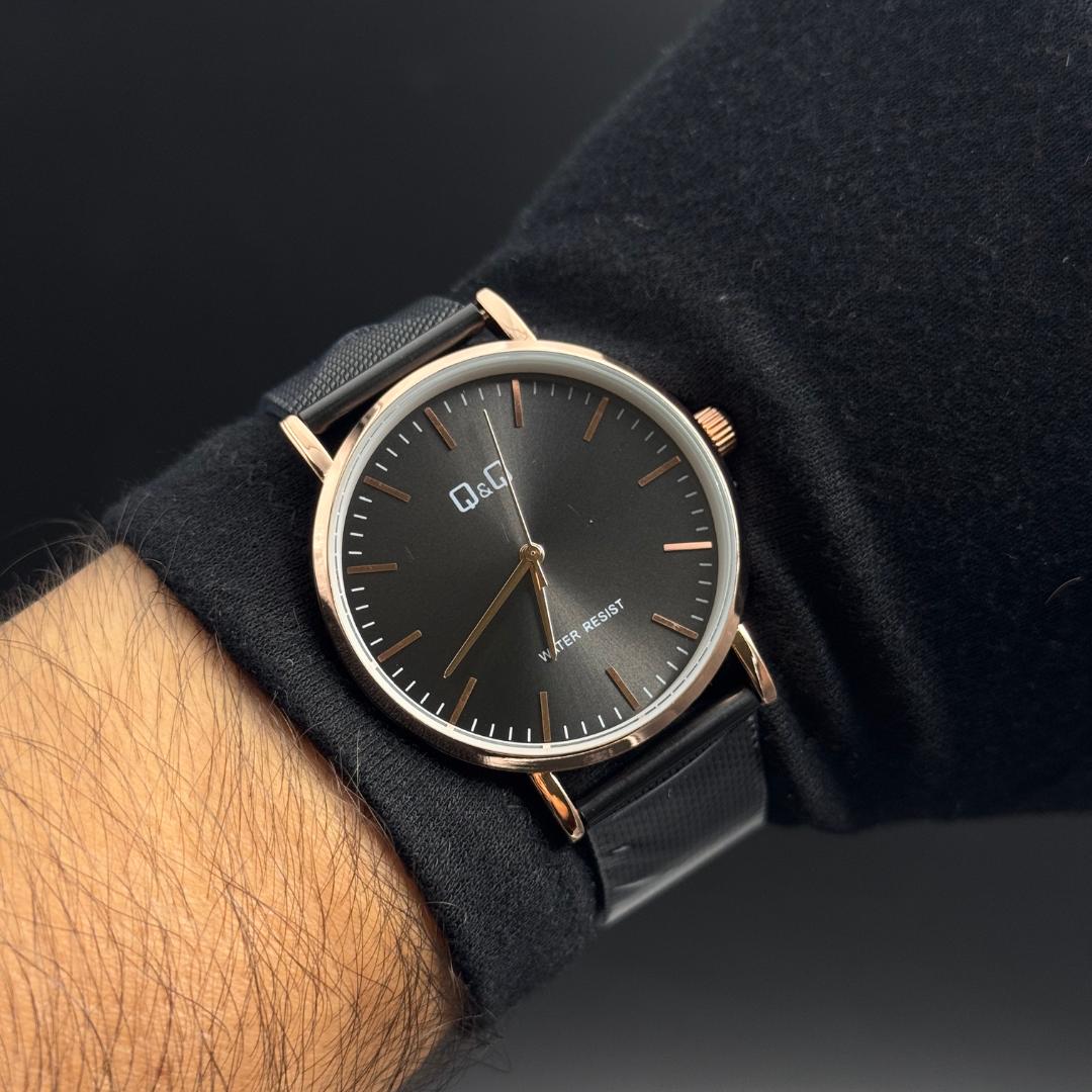 QYQ Malla New Negro Tablero Negro Oro Rosa