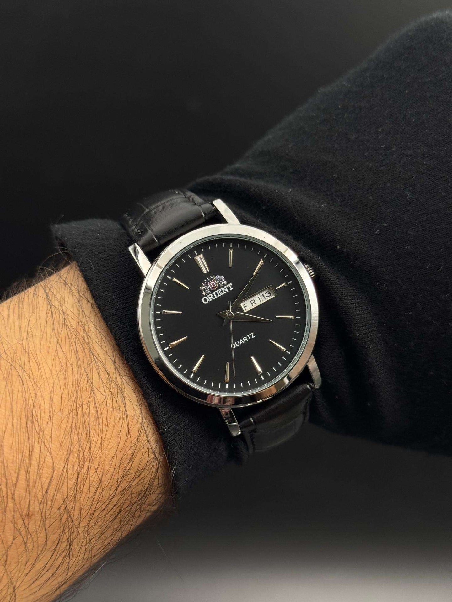 Ornt Clasico PQ Cuero Negro Tablero Negro Plateado