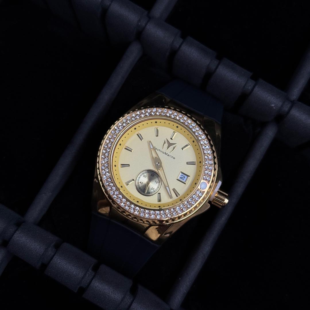 Tchmrn Monogram Mujer Negro Circones Tablero Dorado Dorado