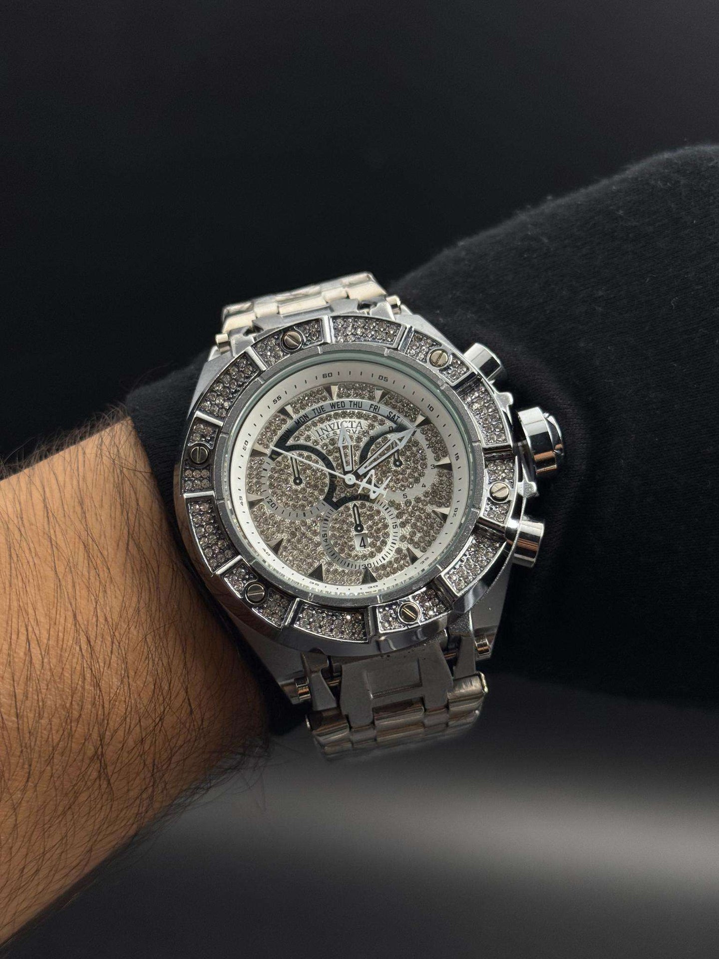 Invct Crono Circones Plateado Tablero Plateado