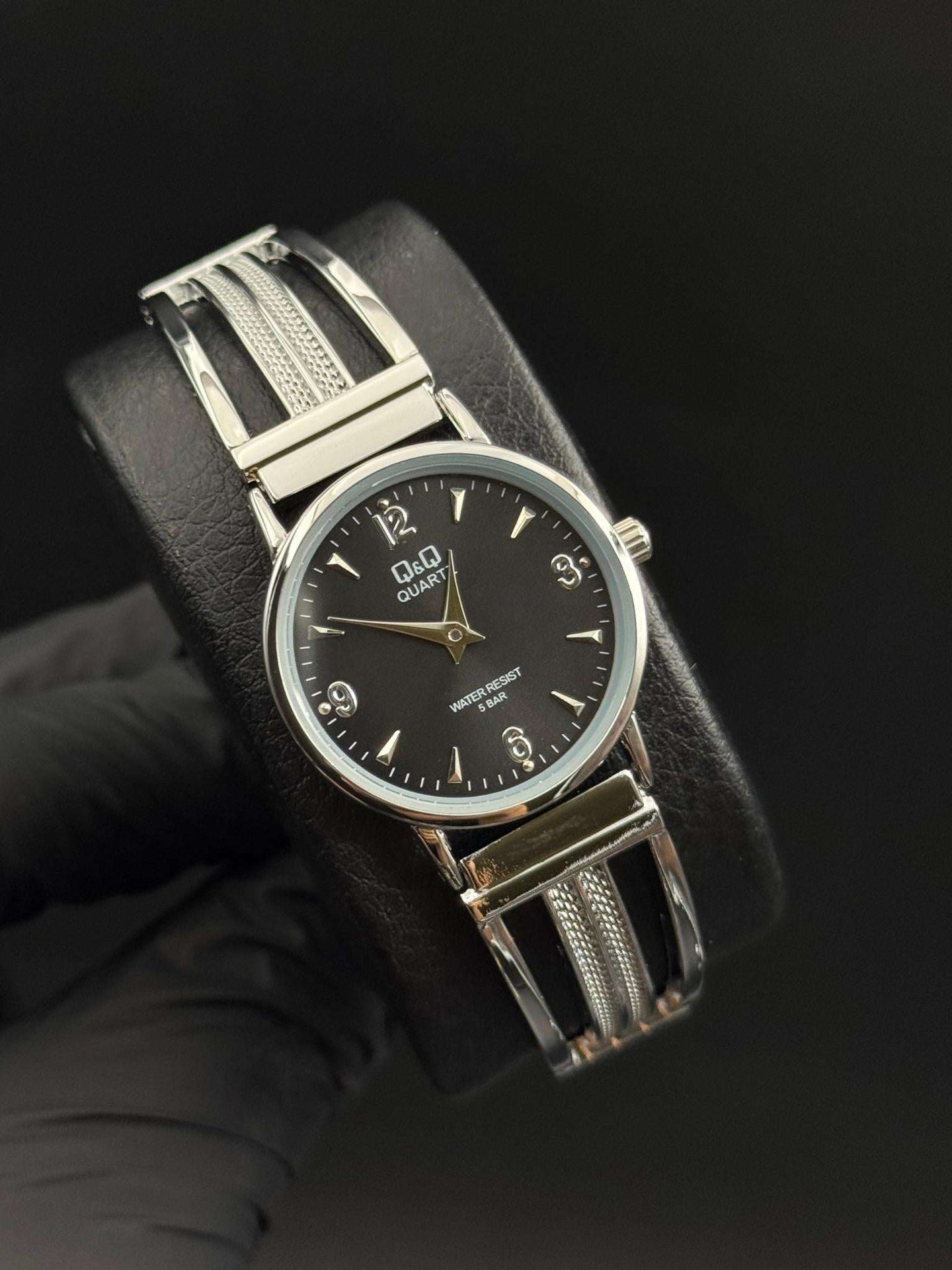 QYQ Metálico Mujer PQ Plateado Tablero Negro