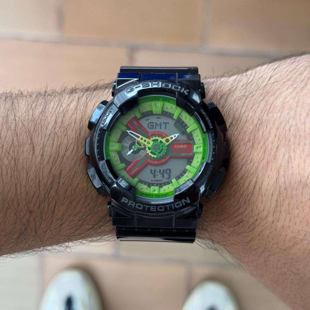 G-Shck GA-110 Negro Tablero Verde - Rojo
