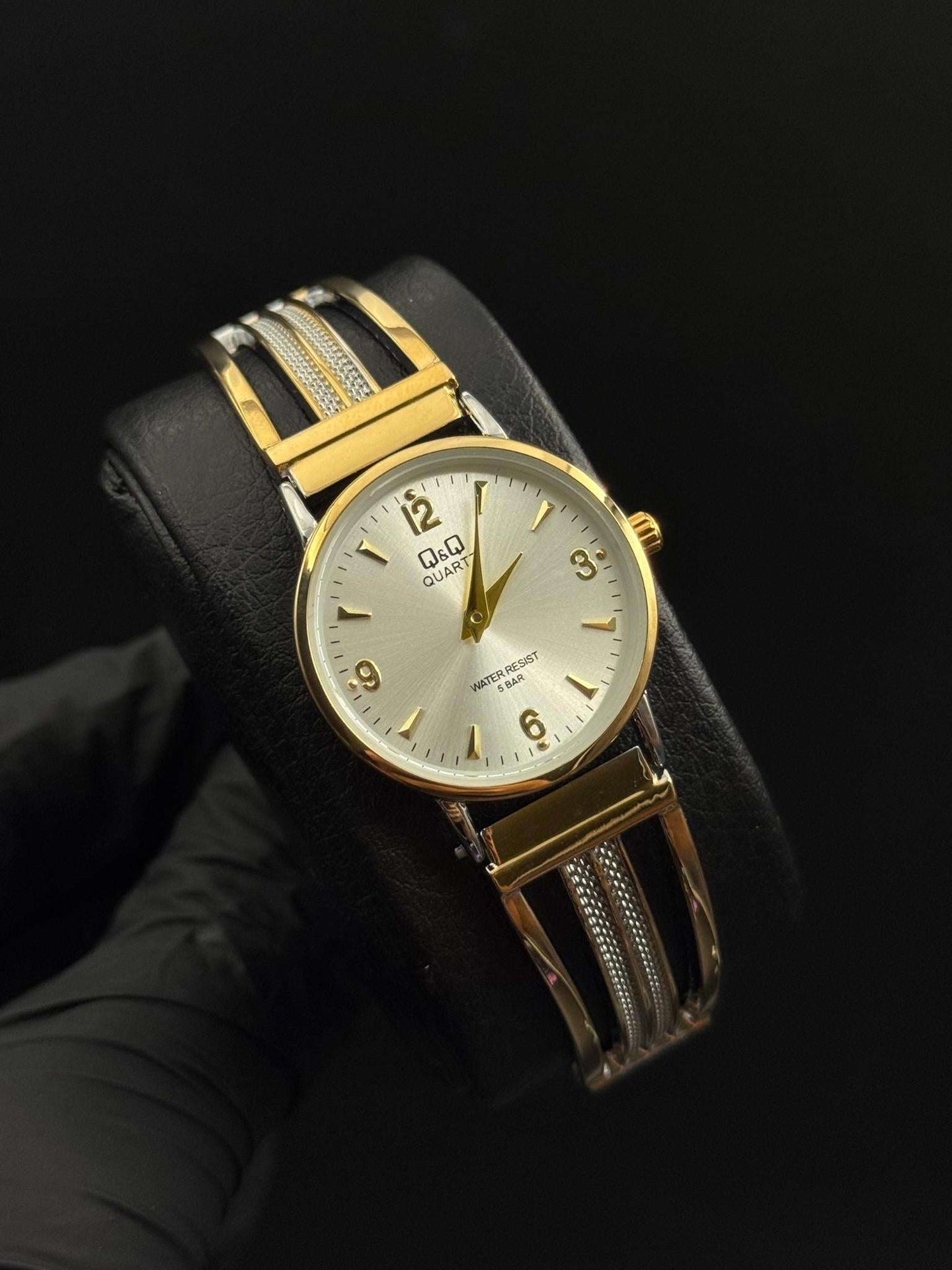 QYQ Metalico Mujer PQ Bicolor Tablero Plateado Dorado