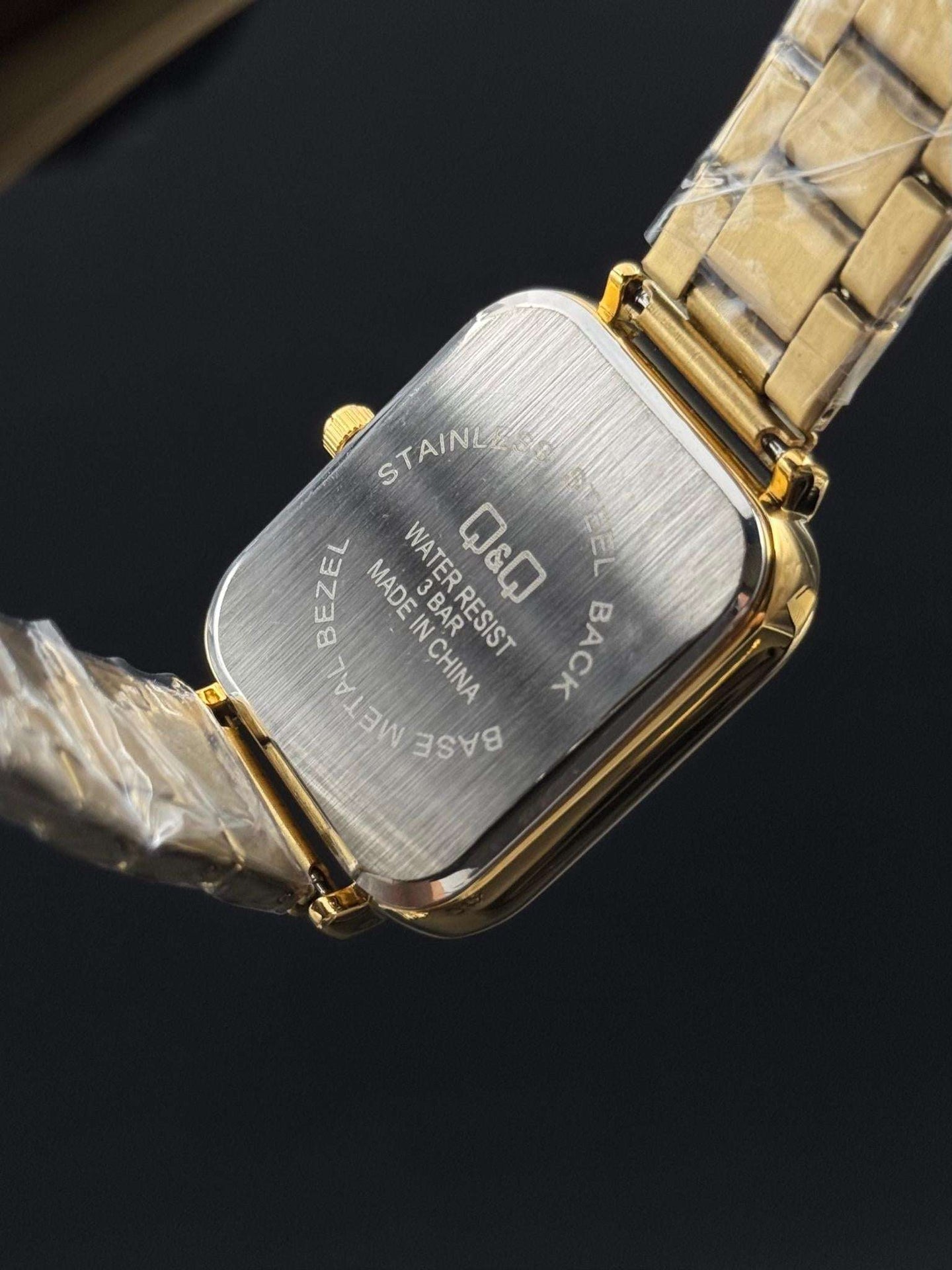 QYQ Mujer Cuadrado Dorado Tablero Plateado