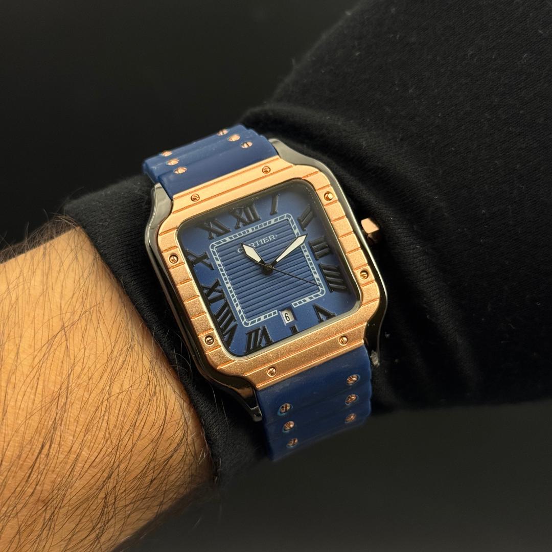 Crtr Santos Goma Azul Tablero Azul Oro Rosa