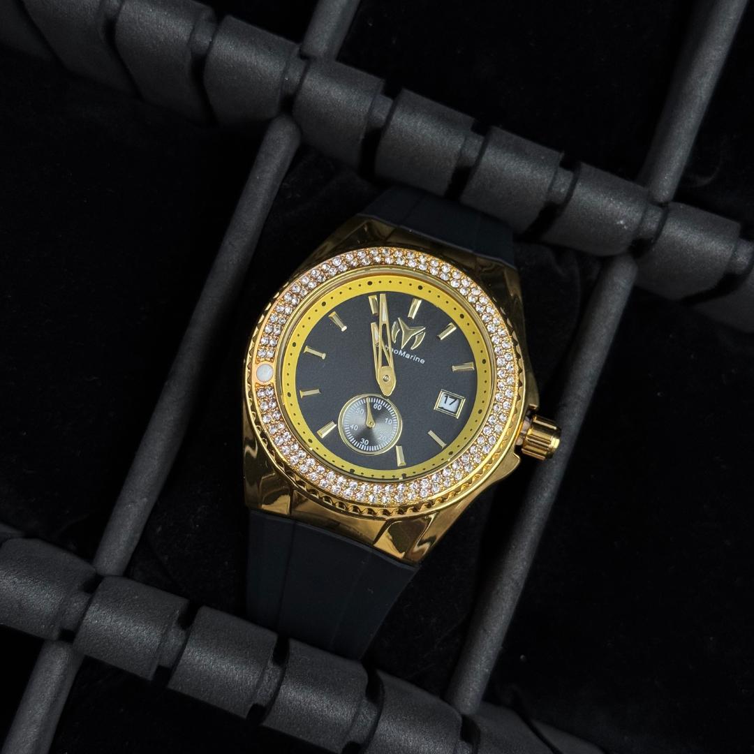 Tchmrn Monogram Mujer Negro Circones Tablero Negro Dorado