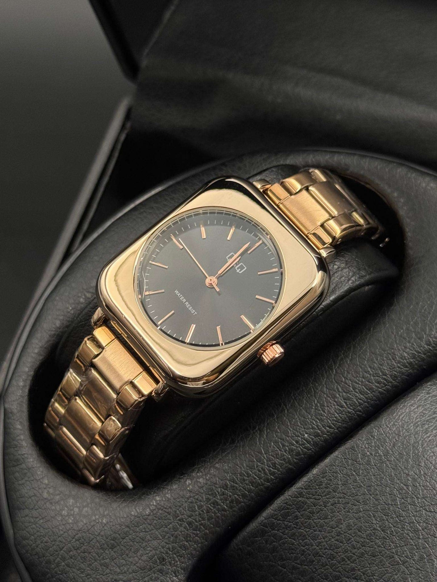 QYQ Mujer Cuadrado Oro Rosa Tablero Negro