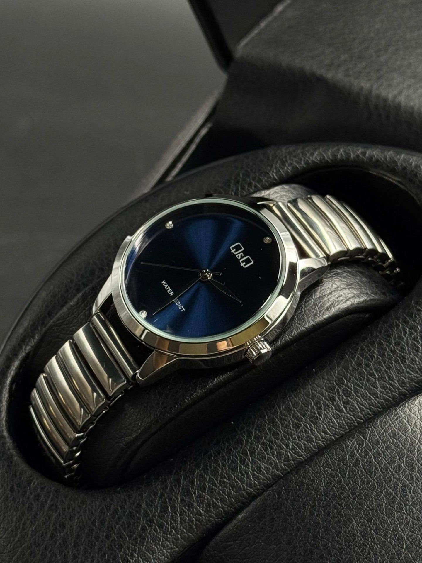 QYQ Mujer Elastic Plateado Tablero Azul