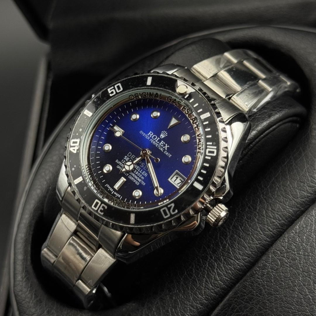 Rlx Submariner Mujer Plateado Tablero Azul Bisel Negro