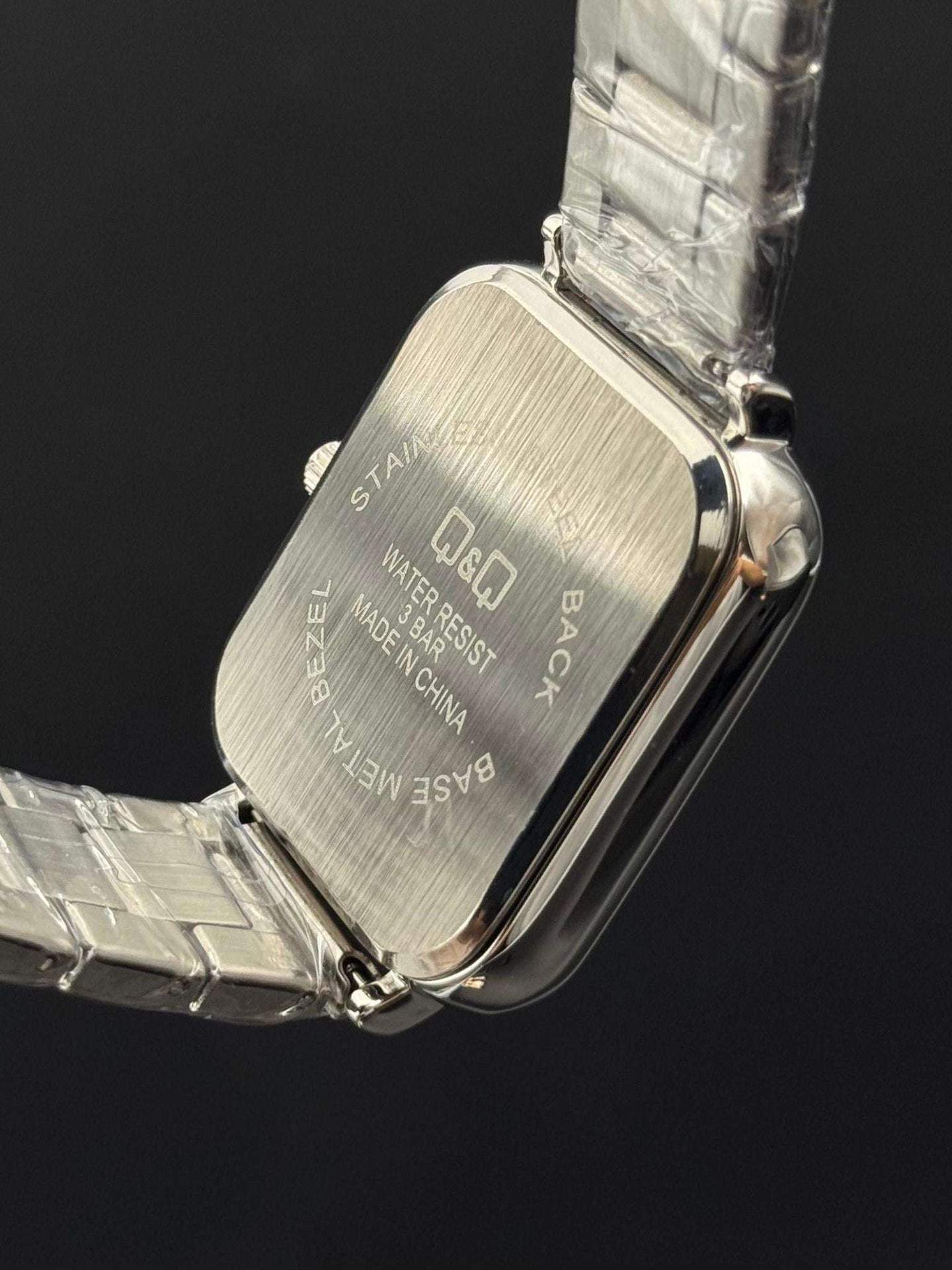 QYQ Mujer Cuadrado Plateado Tablero Negro