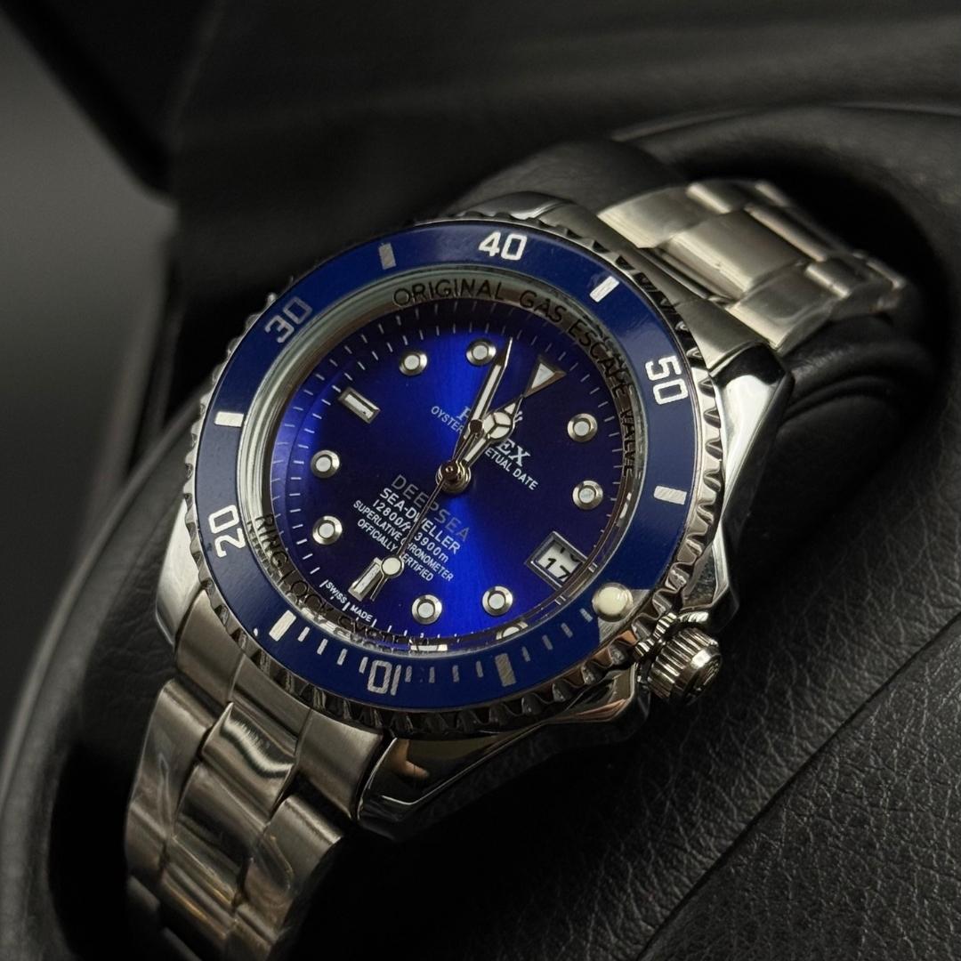 Rlx Submariner Mujer Plateado Tablero Azul Bisel Azul