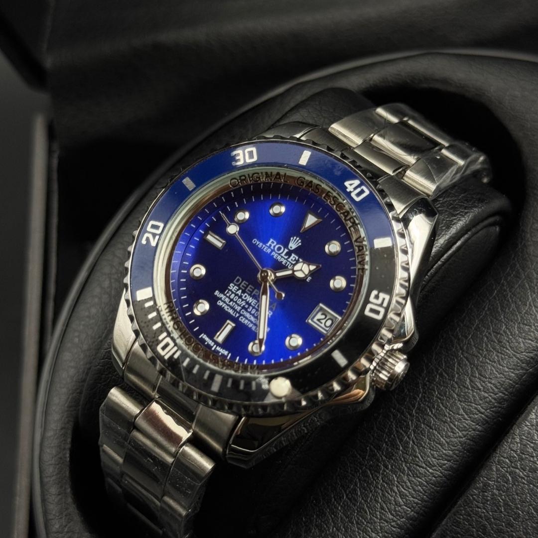 Rlx Submariner Mujer Plateado Tablero Azul Bisel Negro Azul