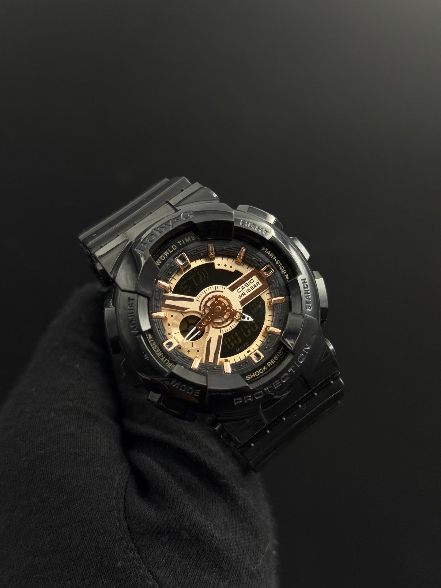 Bby-g BG110 Negro Tablero Oro Rosa