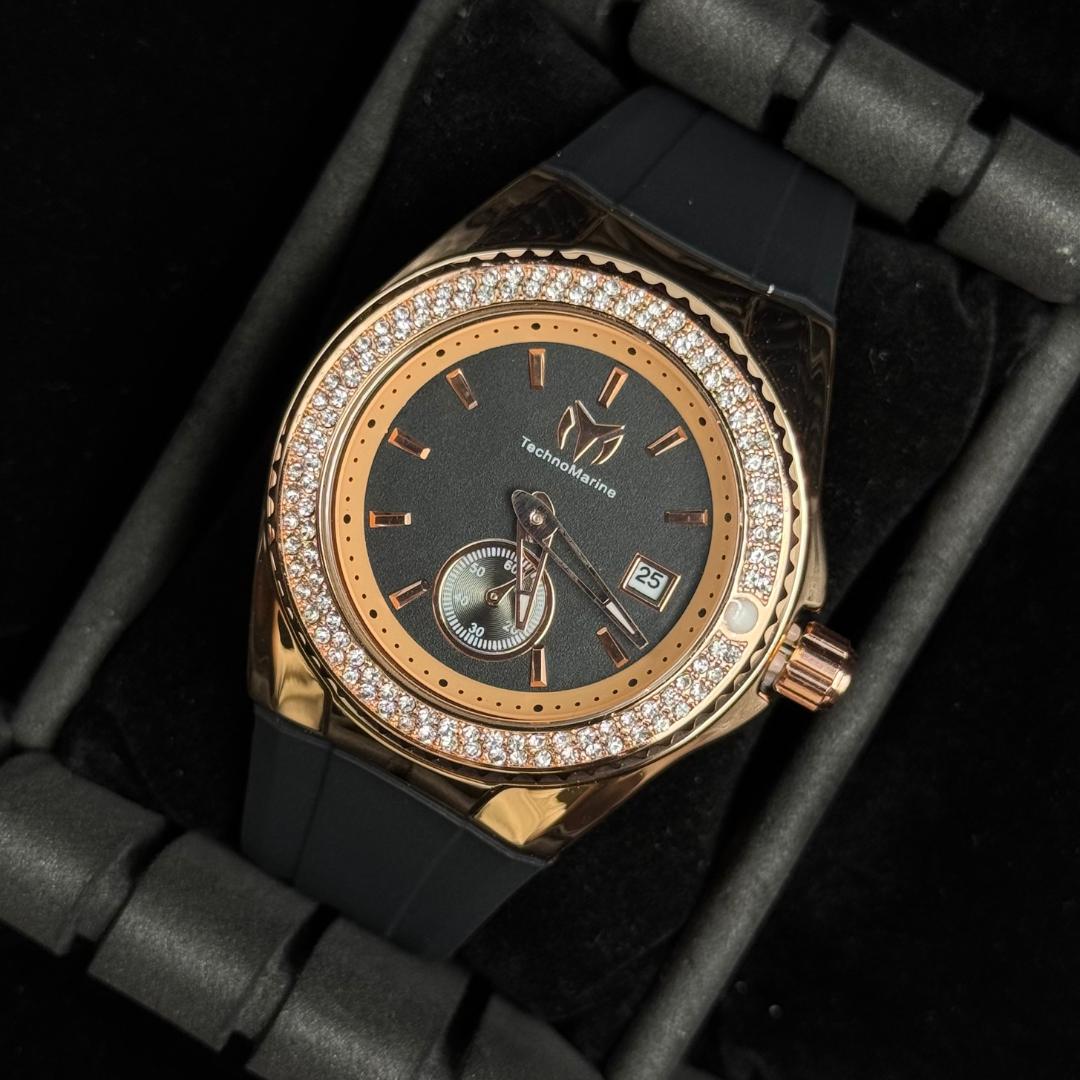 Tchmrn Mujer Negro Circones Tablero Negro-Oro Rosa