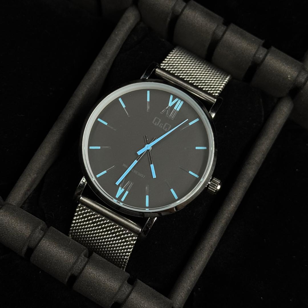 QYQ PLATEADO TABLERO NEGRO-AZUL