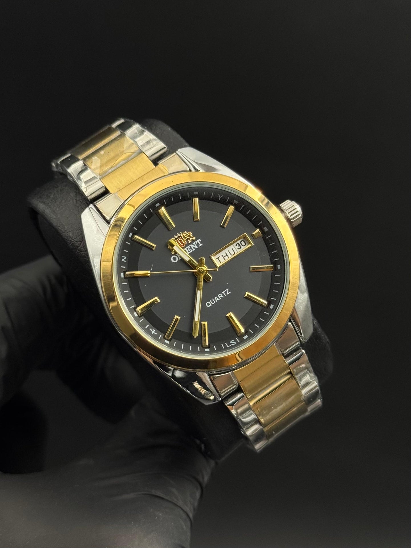 Ornt Mujer PQ Bicolor Dorado Tablero Negro