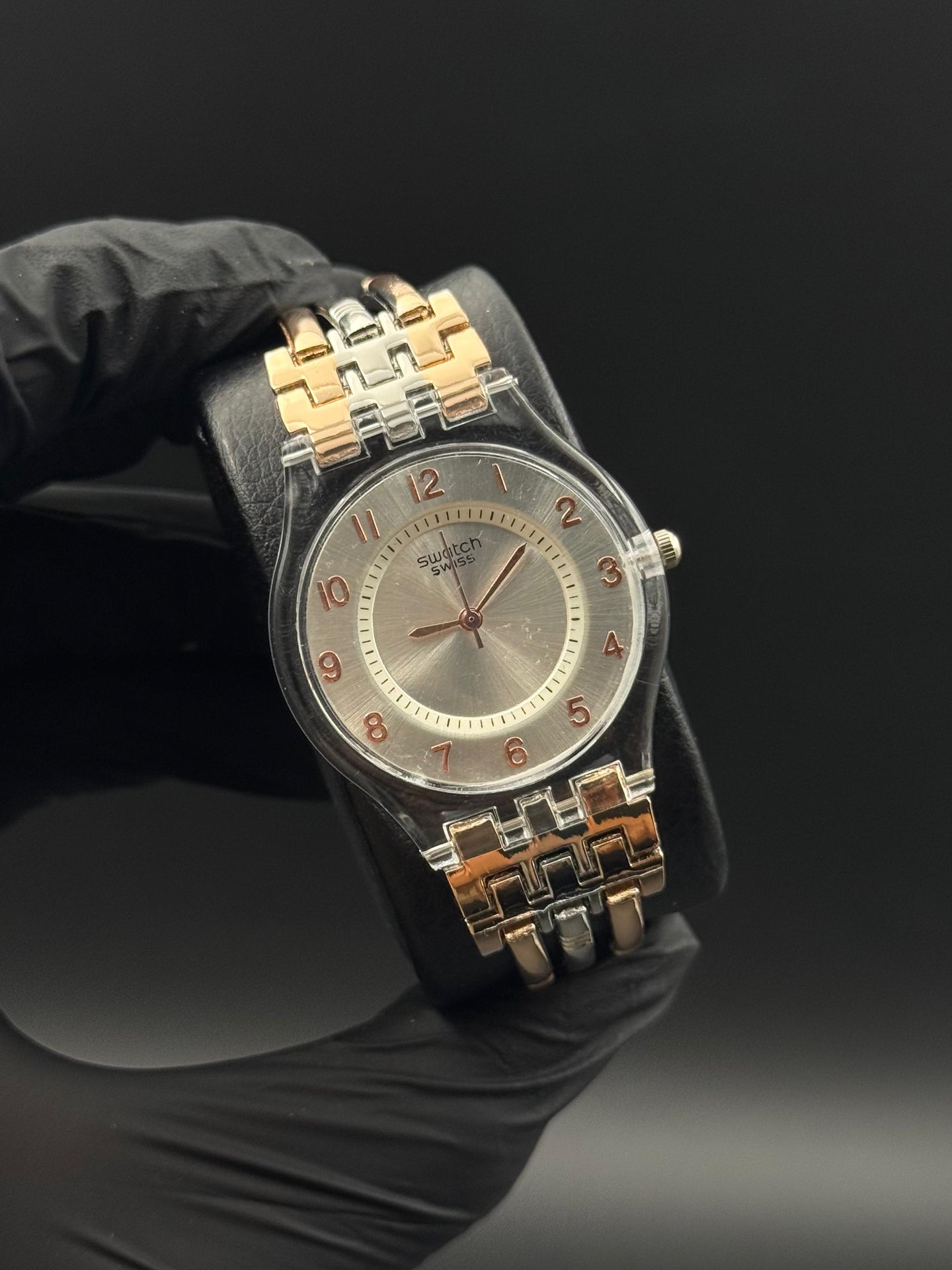 Swt Mujer Bicolor Oro Rosa Tablero Plateado