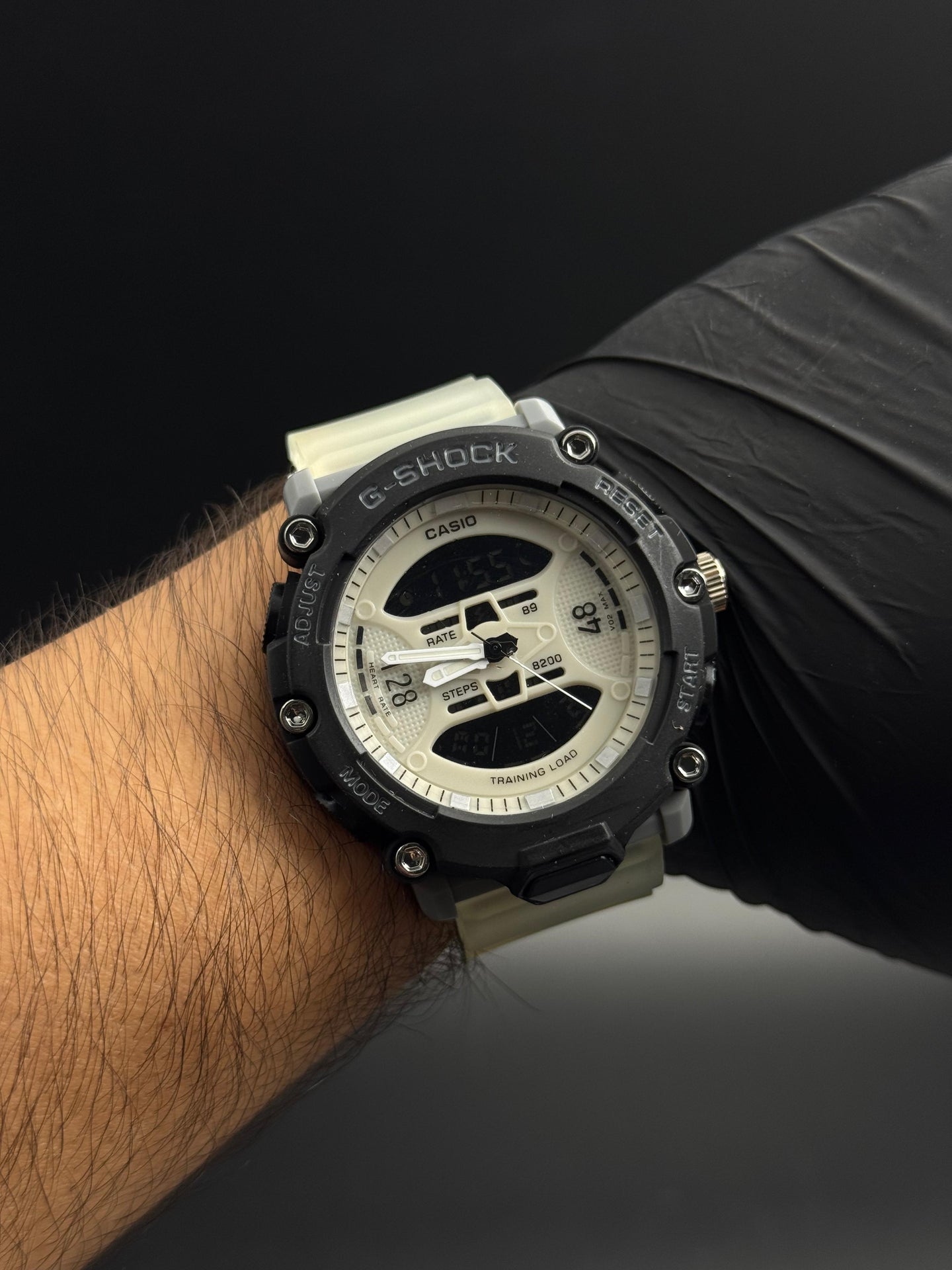 G-shck 128-48 Blanco Tablero Blanco Negro