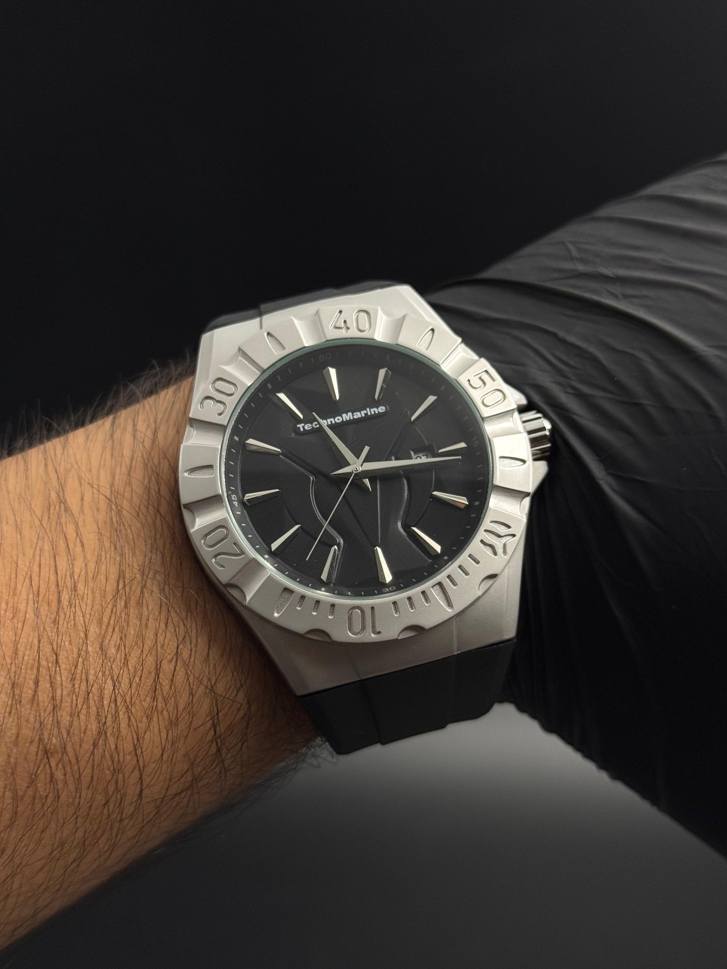 Tchmrn 903 Goma Negra Tablero Negro Plateado