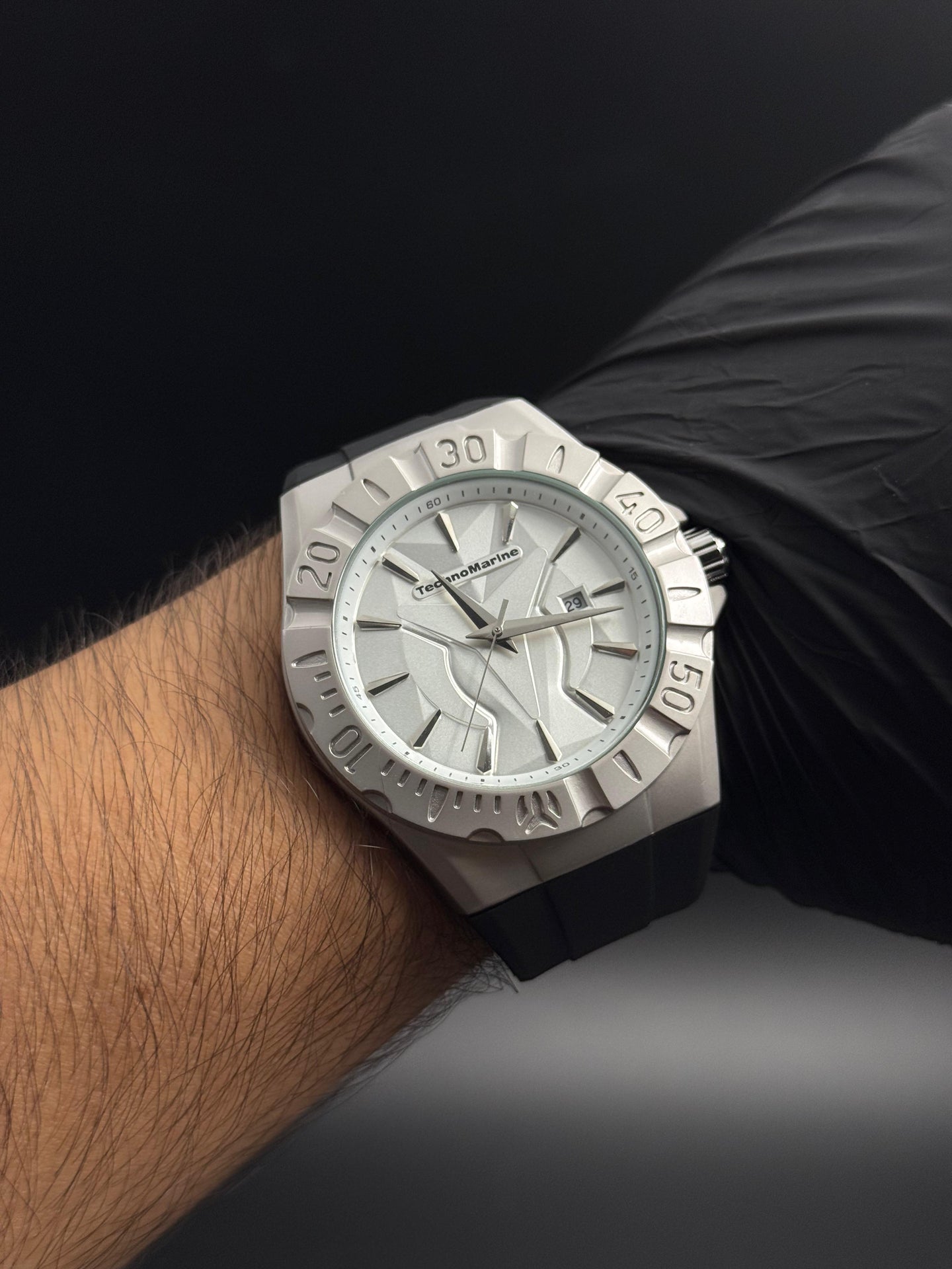 Tchmrn 903 Goma Negra Tablero Blanco Plateado