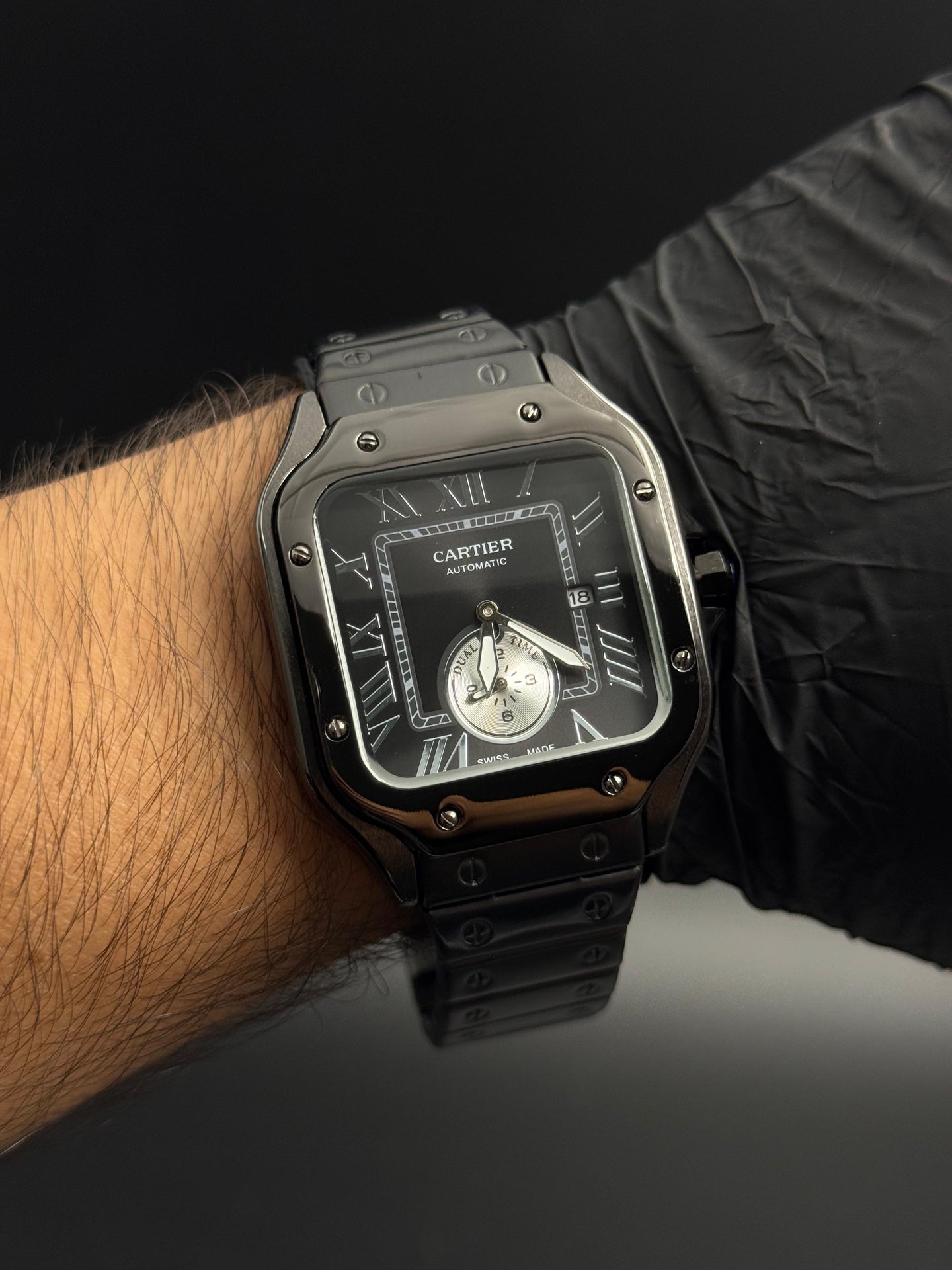 Crtr Crono Metalico Negro Tablero Negro