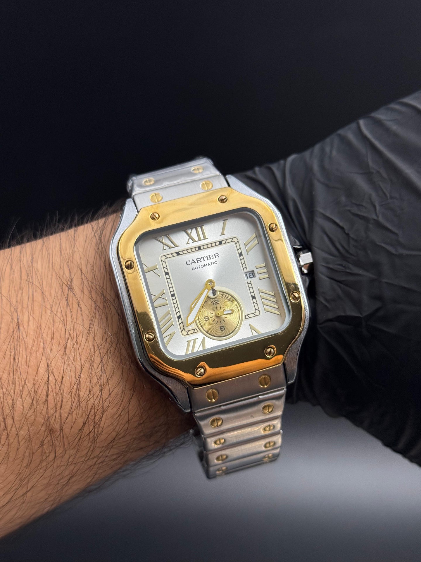 Crtr Crono Metalico Plateado Tablero lateado Dorado