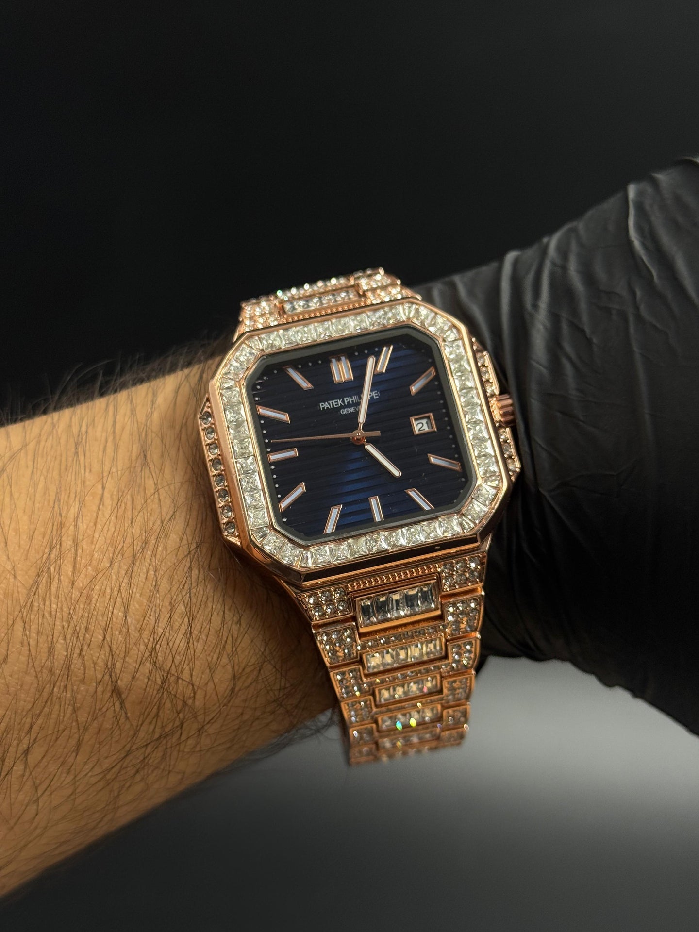 Patk Phlppe Circones Oro Rosa  Tablero Azul