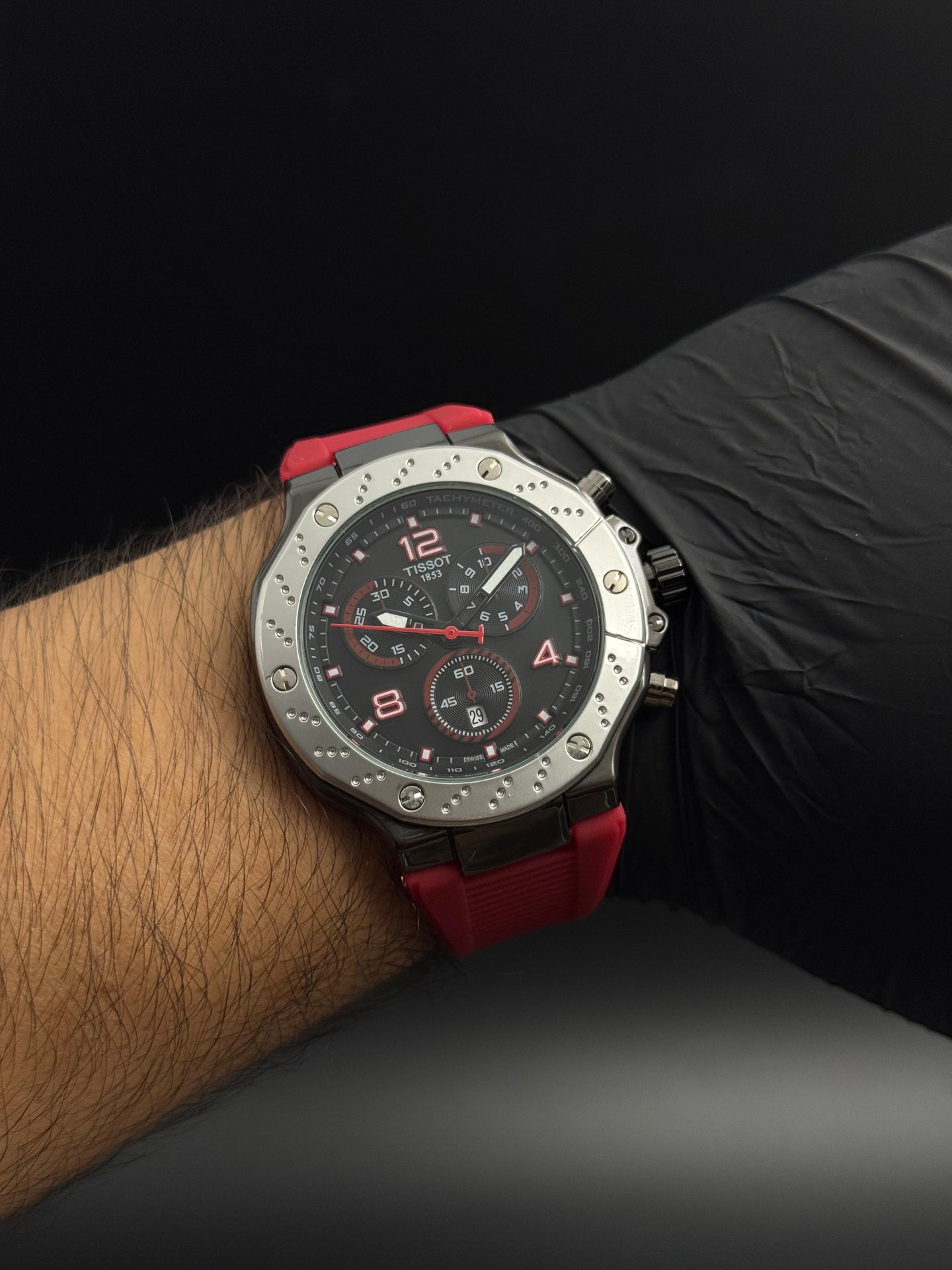 Tsst GP Goma Roja Tablero Negro Plateado