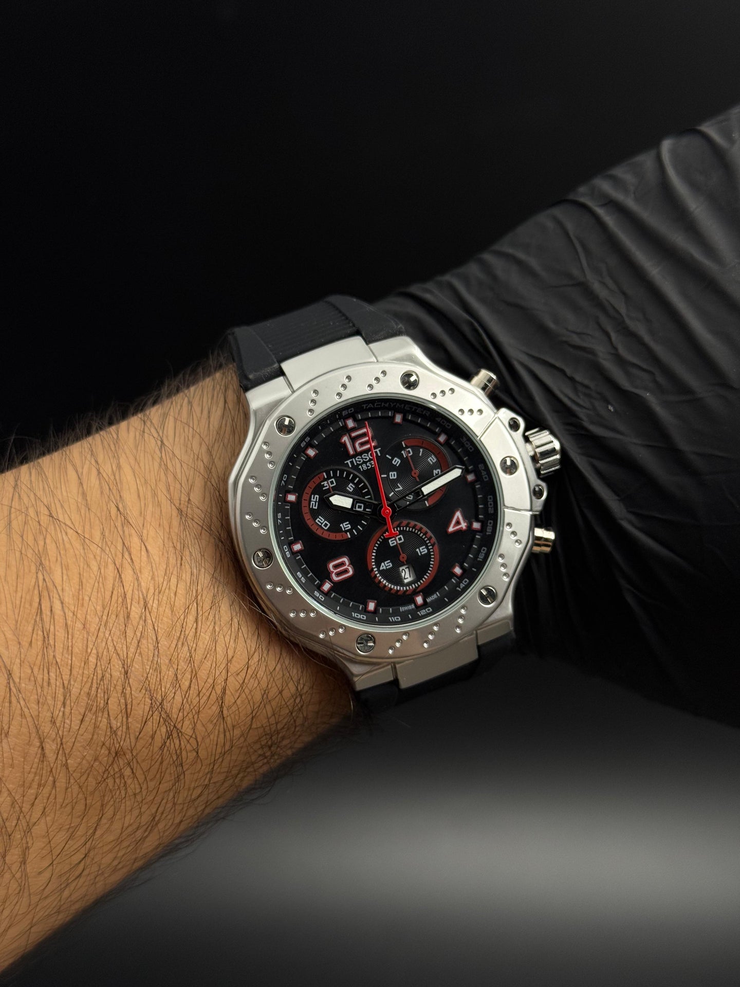 Tsst GP Goma Negra Tablero Negro Plateado