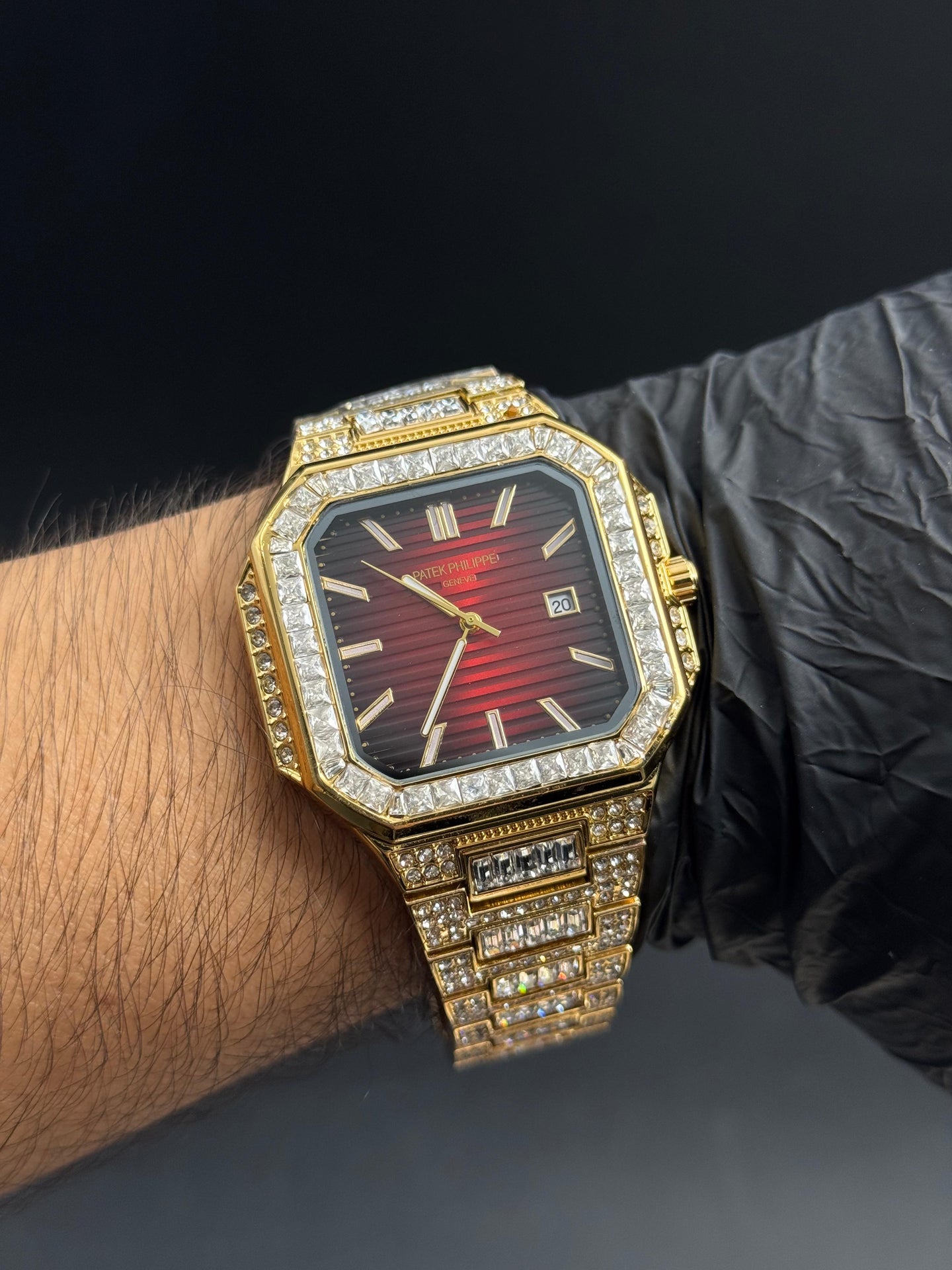 Patk Phlppe Circones Dorado Tablero Rojo