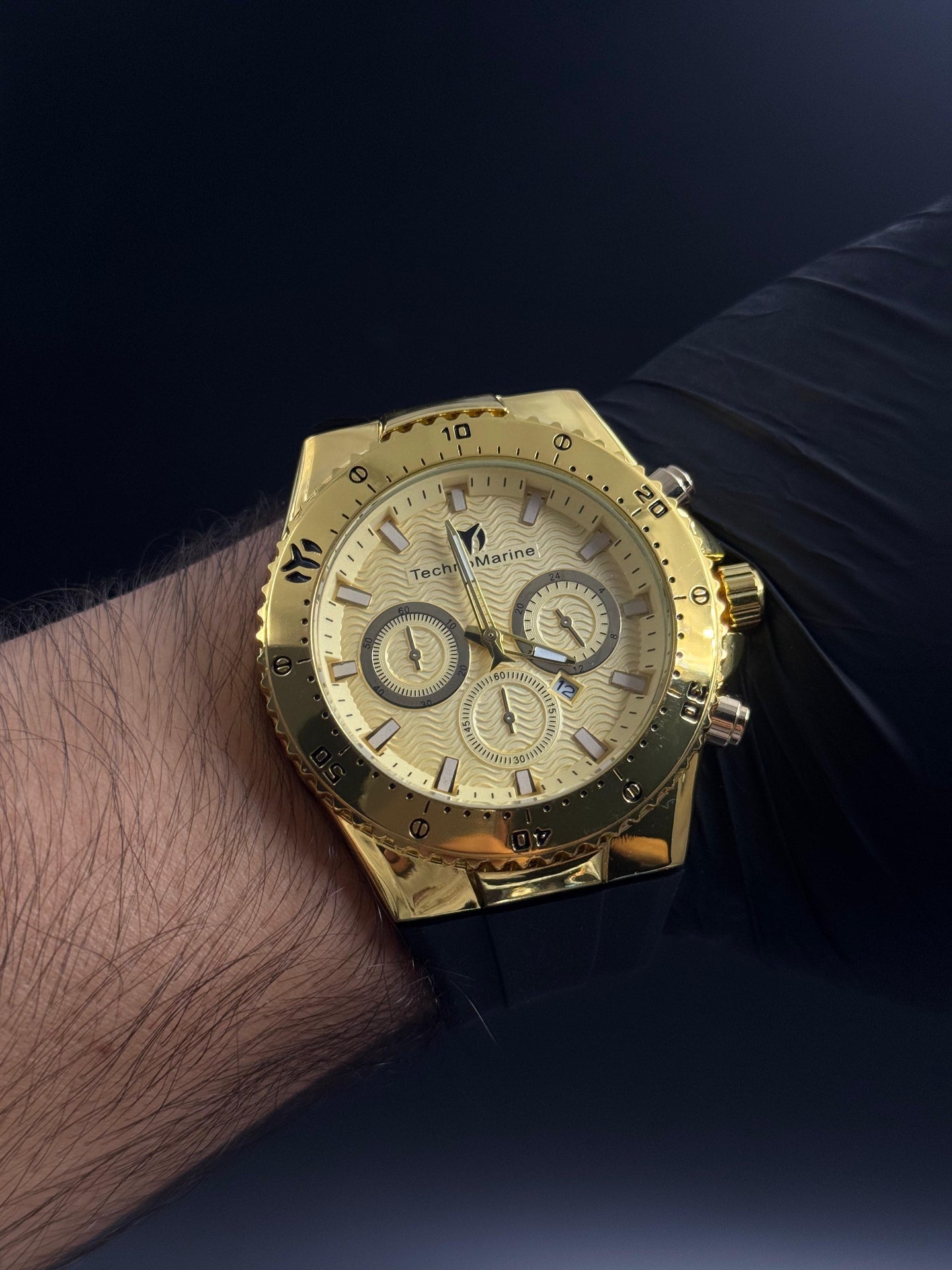 Tchmrn 3R Goma Negra Tablero Dorado Dorado