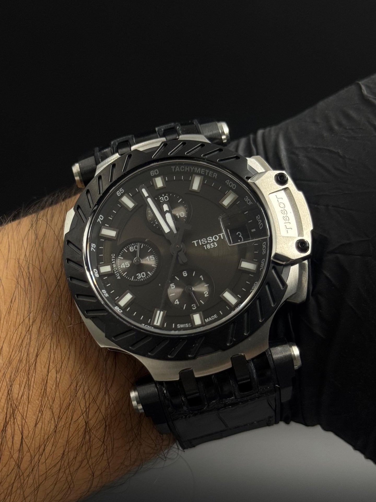 Tsst T-Race Exclusive Cuero Negro Tablero Negro  Plateado