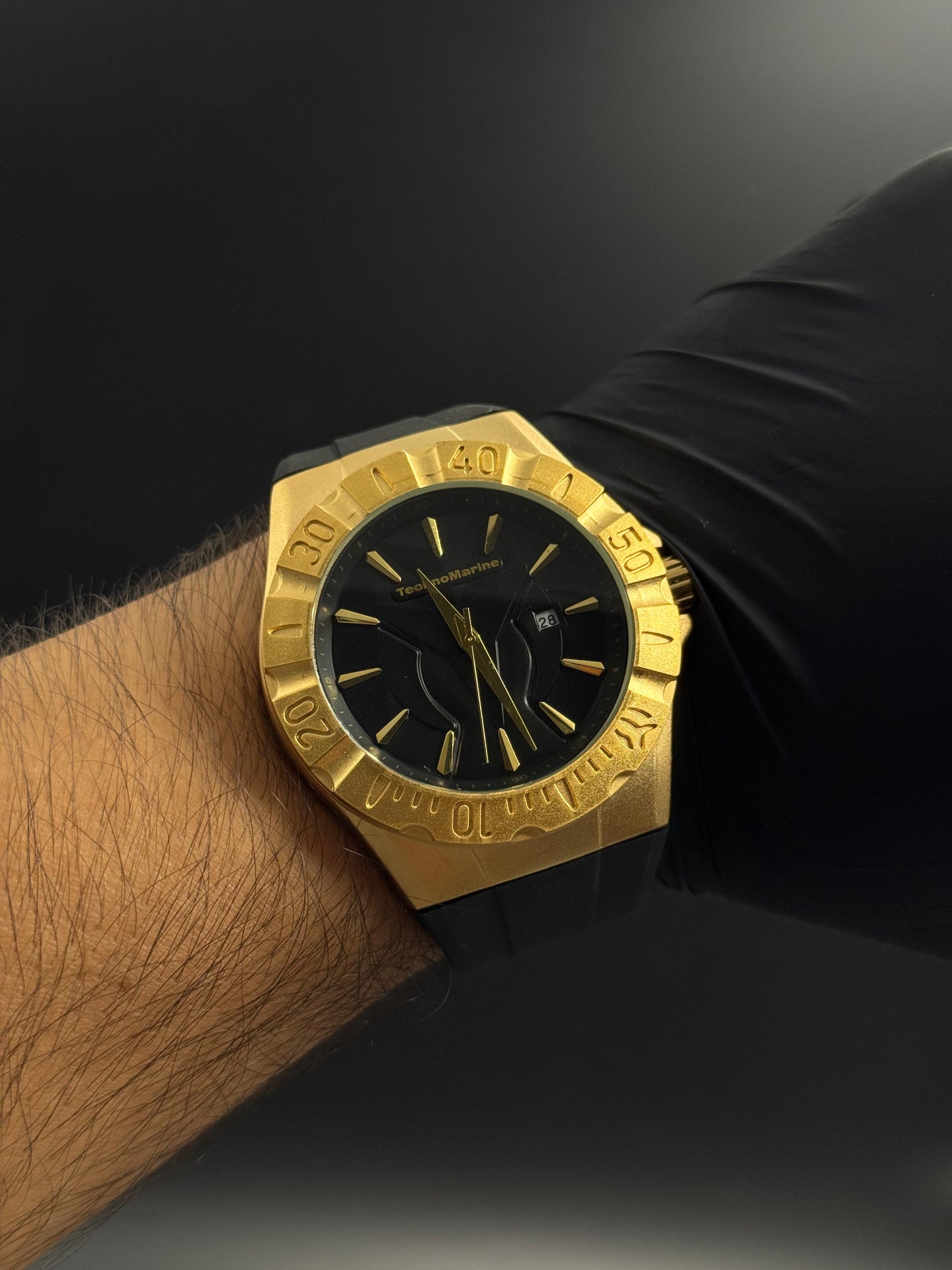 Tchmrn 903 Goma Negra Tablero Negro Dorado