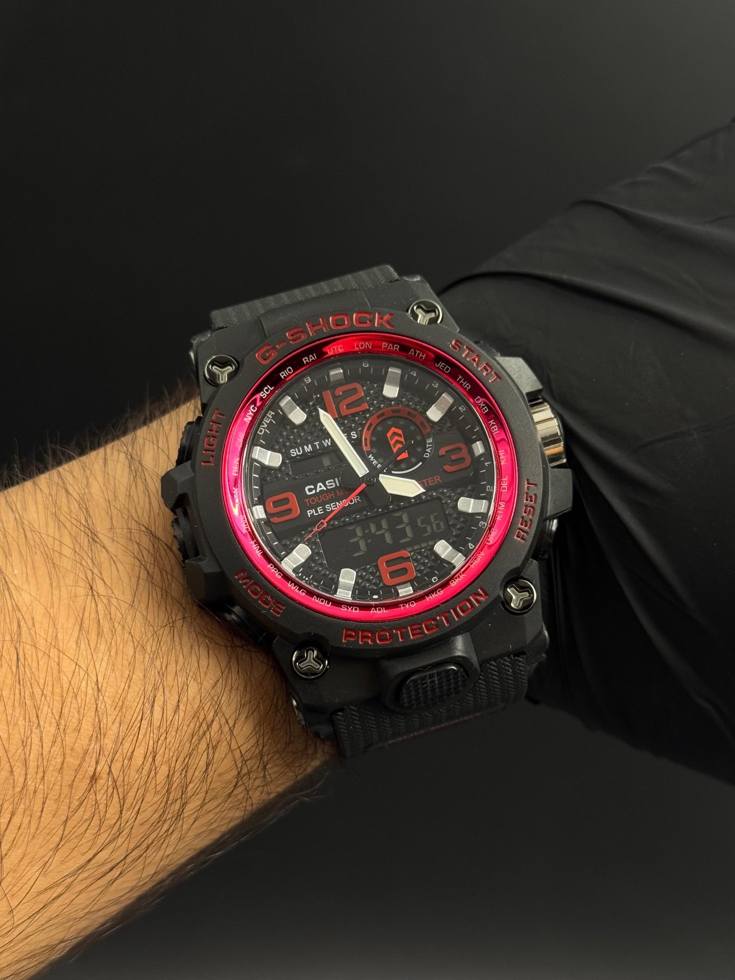 G-shck GPW Negro Tablero Negro Rojo