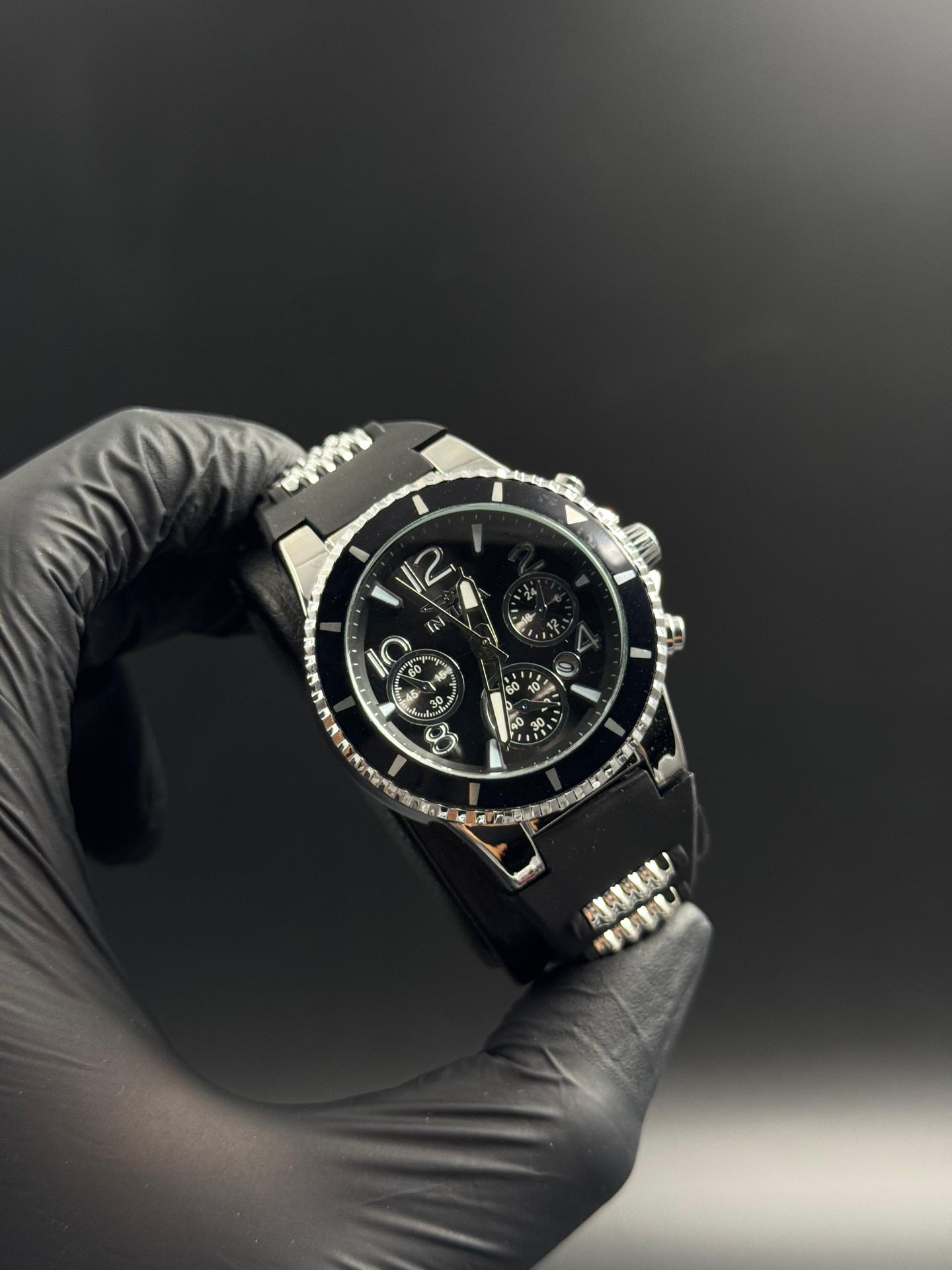 Invct 5H Mujer Goma Negra Tablero Negro Plateado Negro