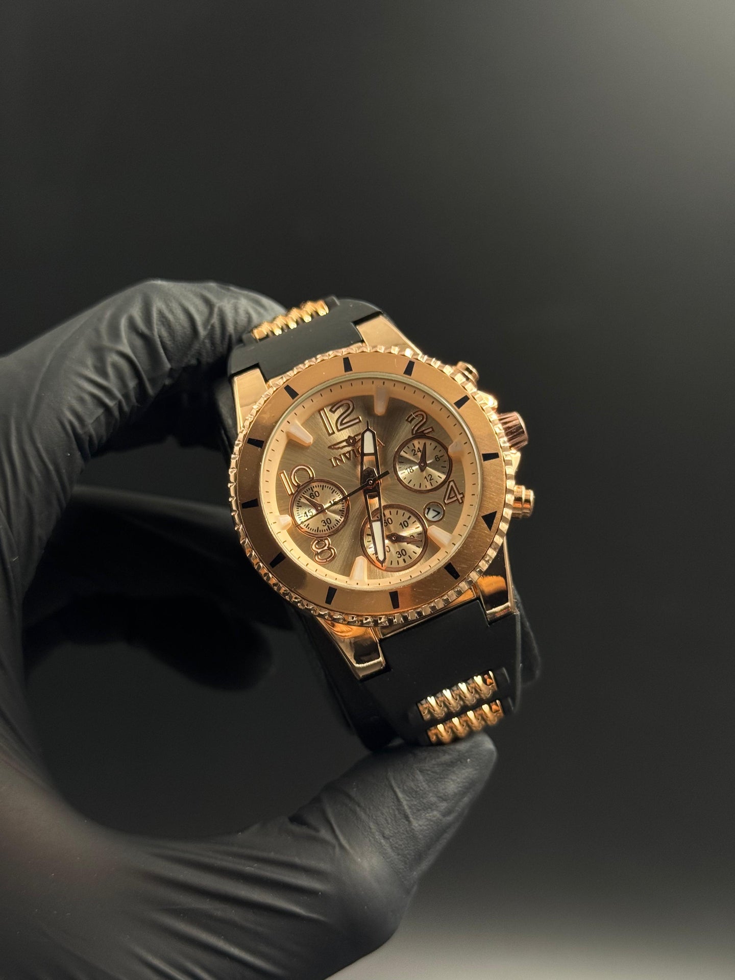 Invct 5H Mujer Goma Negra Tablero Oro Rosa Oro rosa