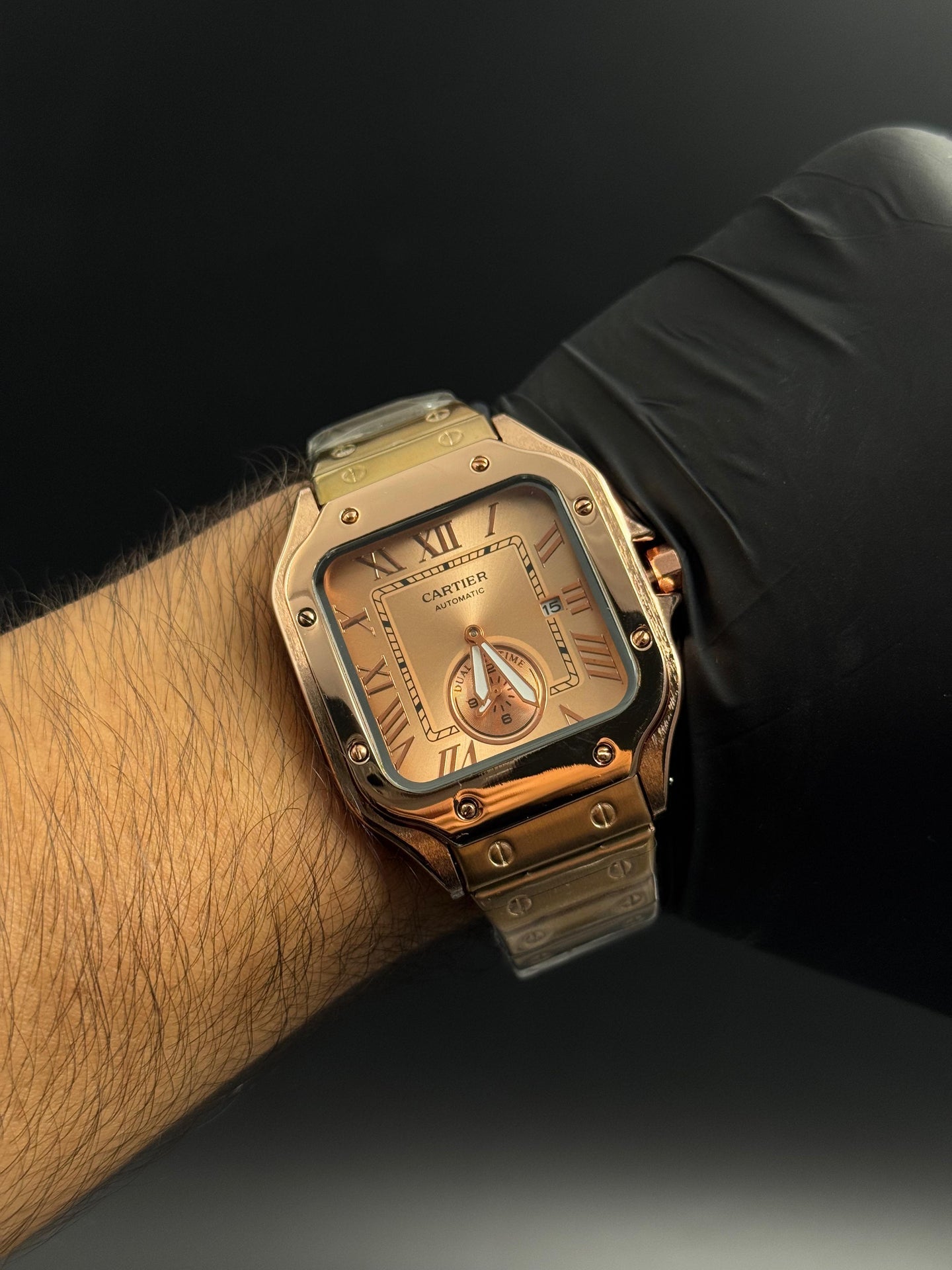 Crtr Crono Metalico Oro Rosa Tablero Oro Rosa