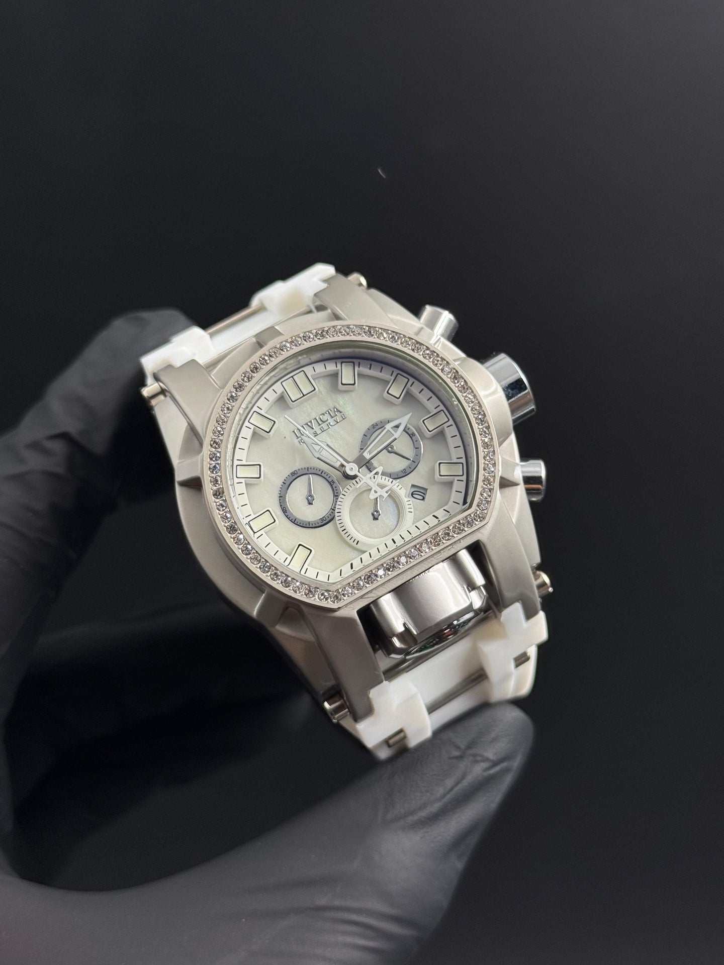 Invct Mujer Circones Goma Blanca Tablero Blanco Plateado