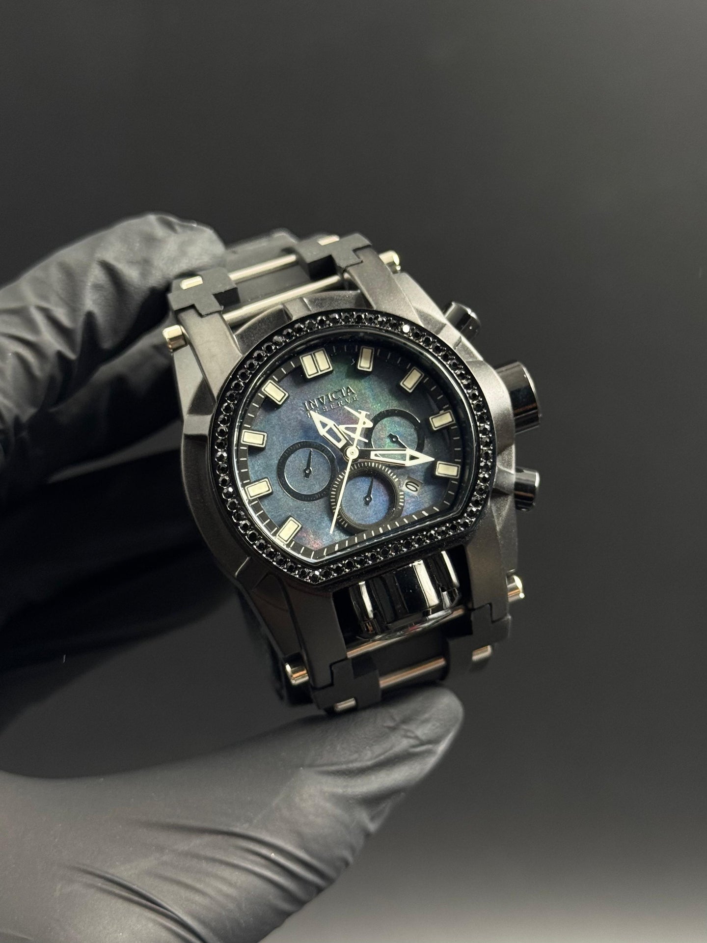 Invct Mujer Circones Goma Negra Tablero Azul Negro