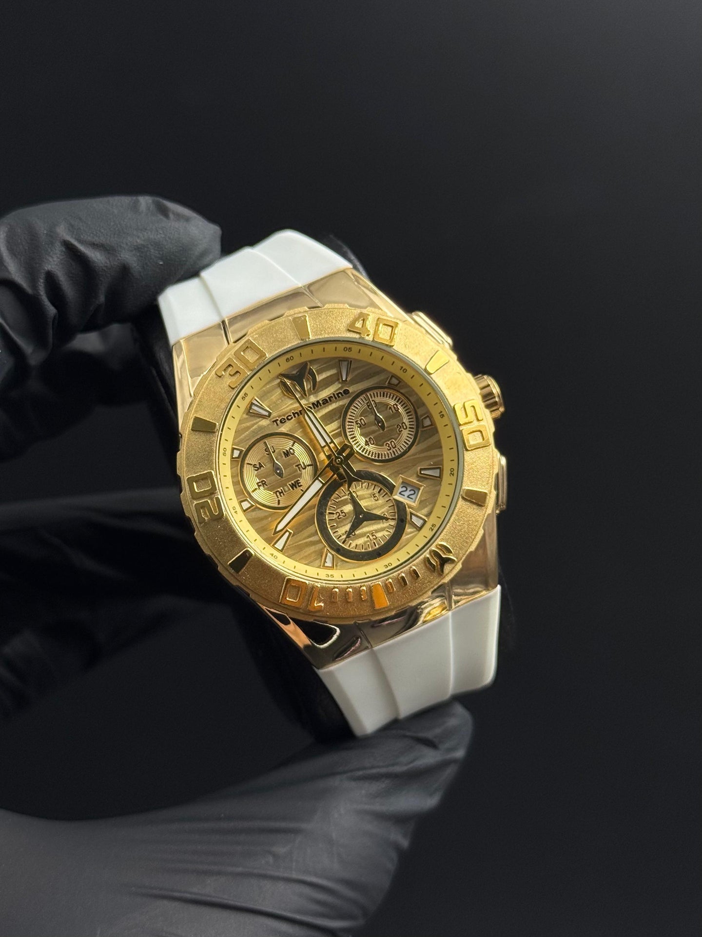 Tchmrnr Mujer MZ Goma Blanca Tablero Dorado Dorado